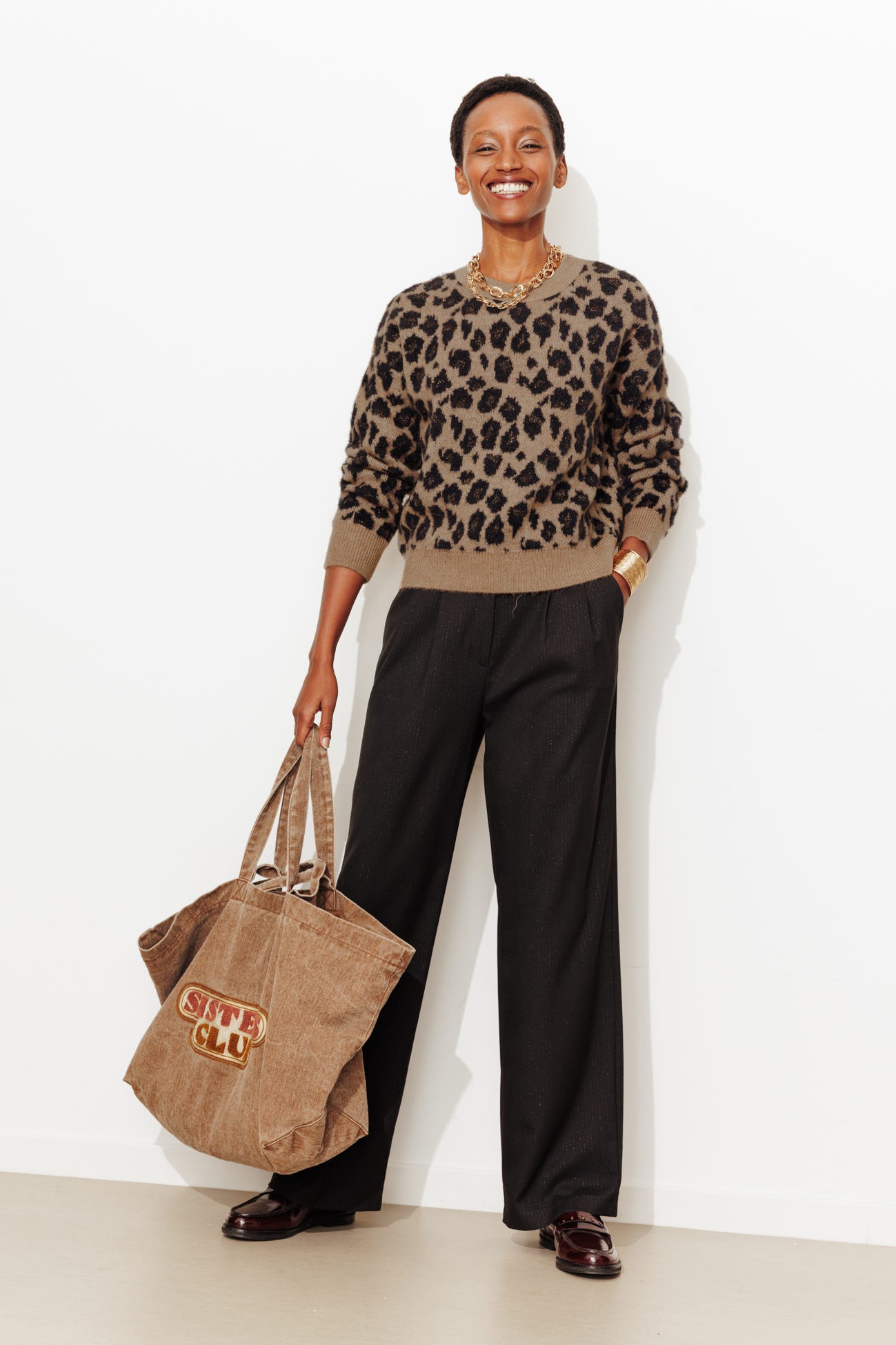 Glitzy leopard jumper