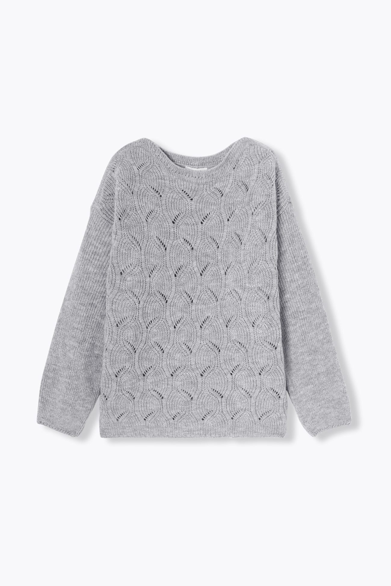 Pull torsadé ajouré Femme