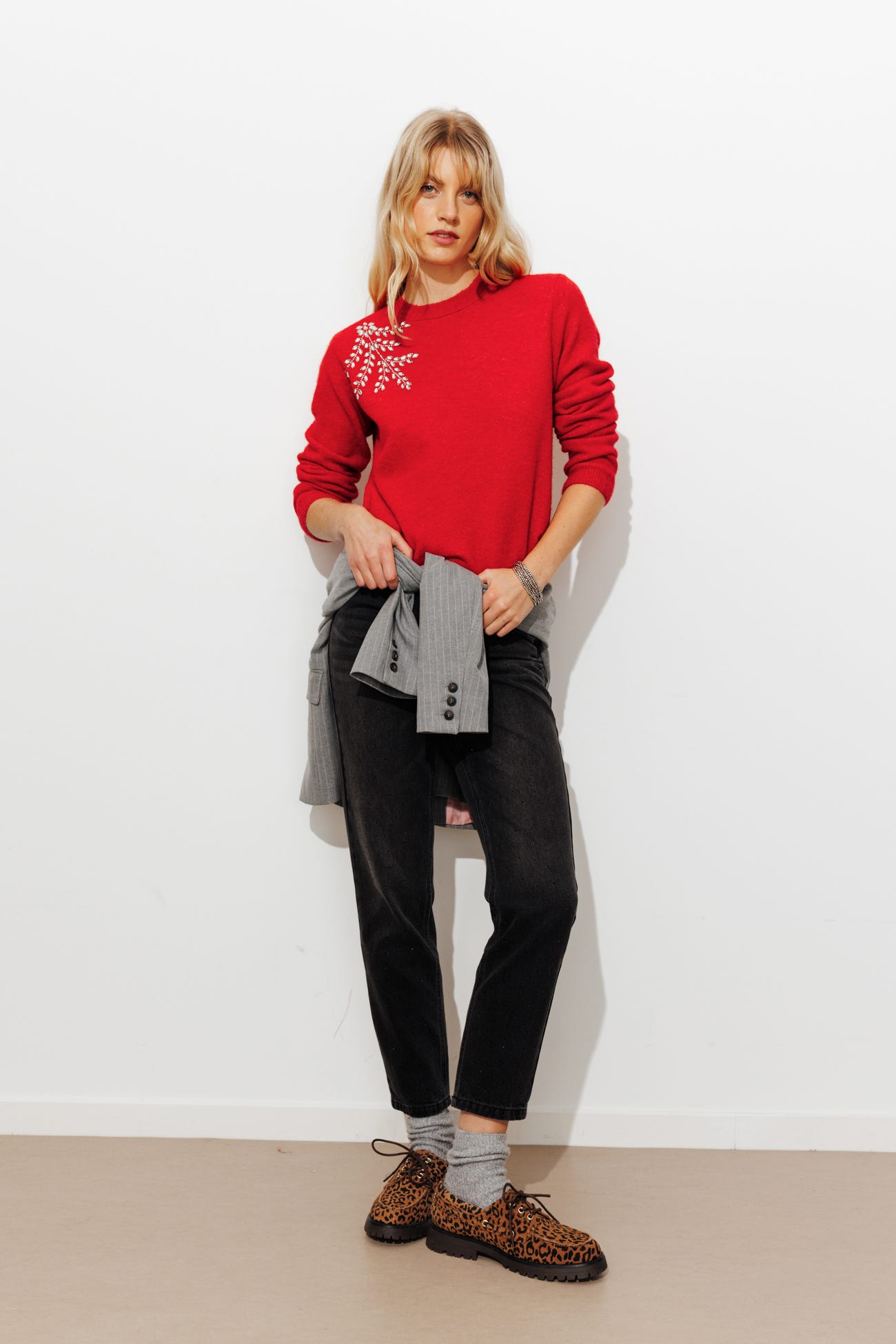 Pull bijou strassé Femme