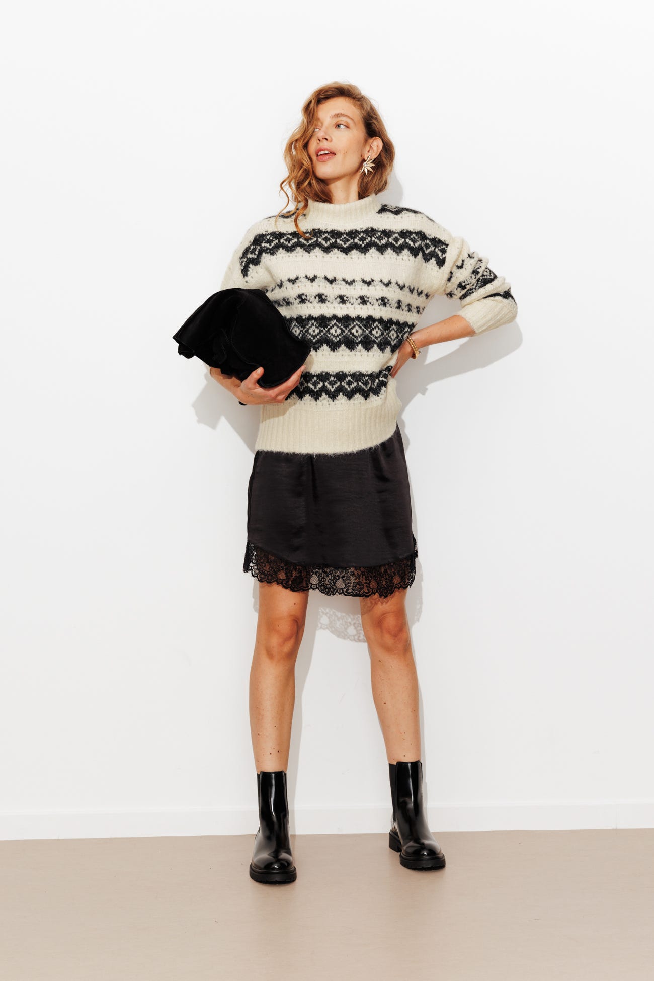 Pull en jacquard scandinave
