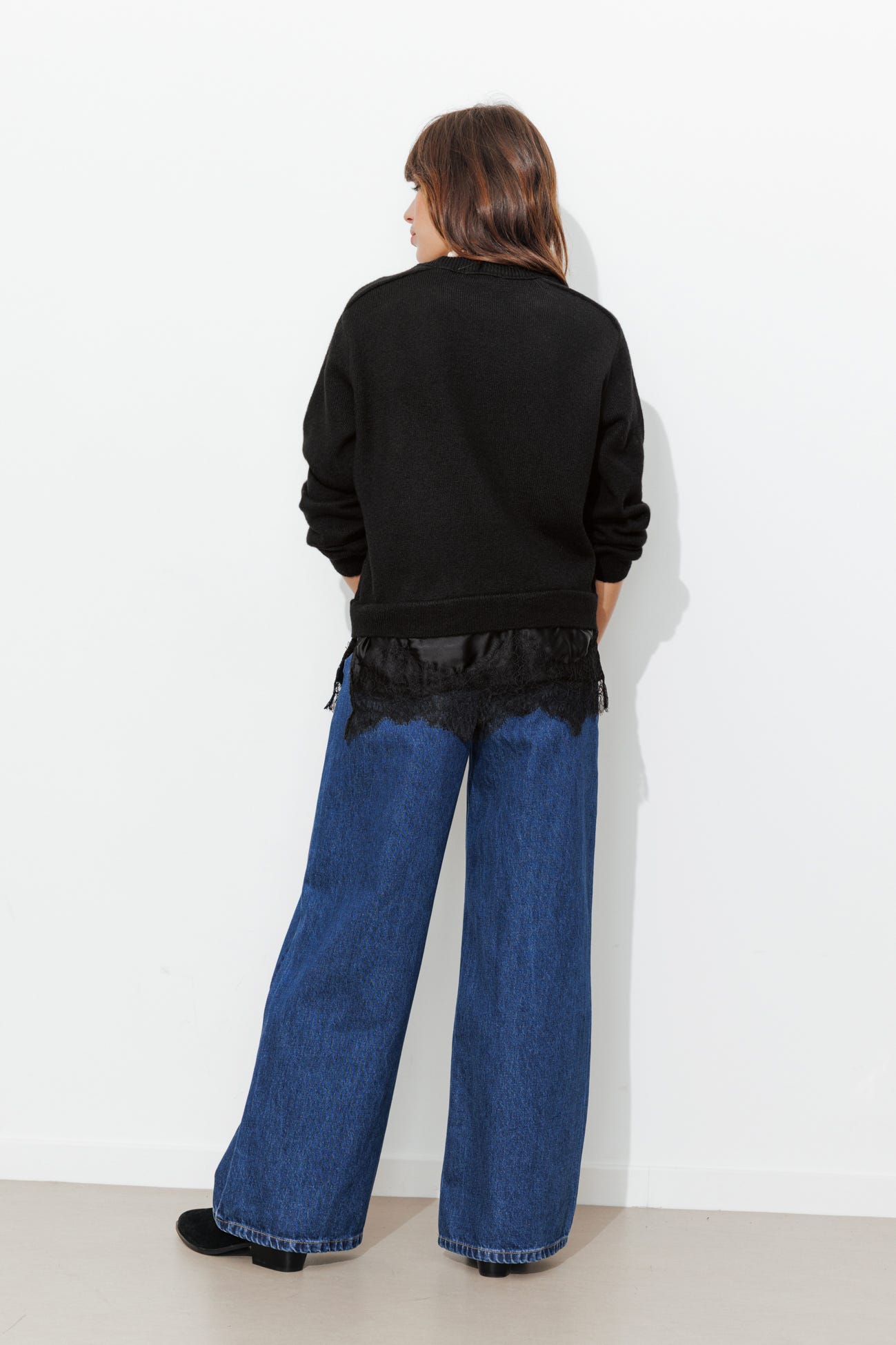 Pullover mit Spitzendetails