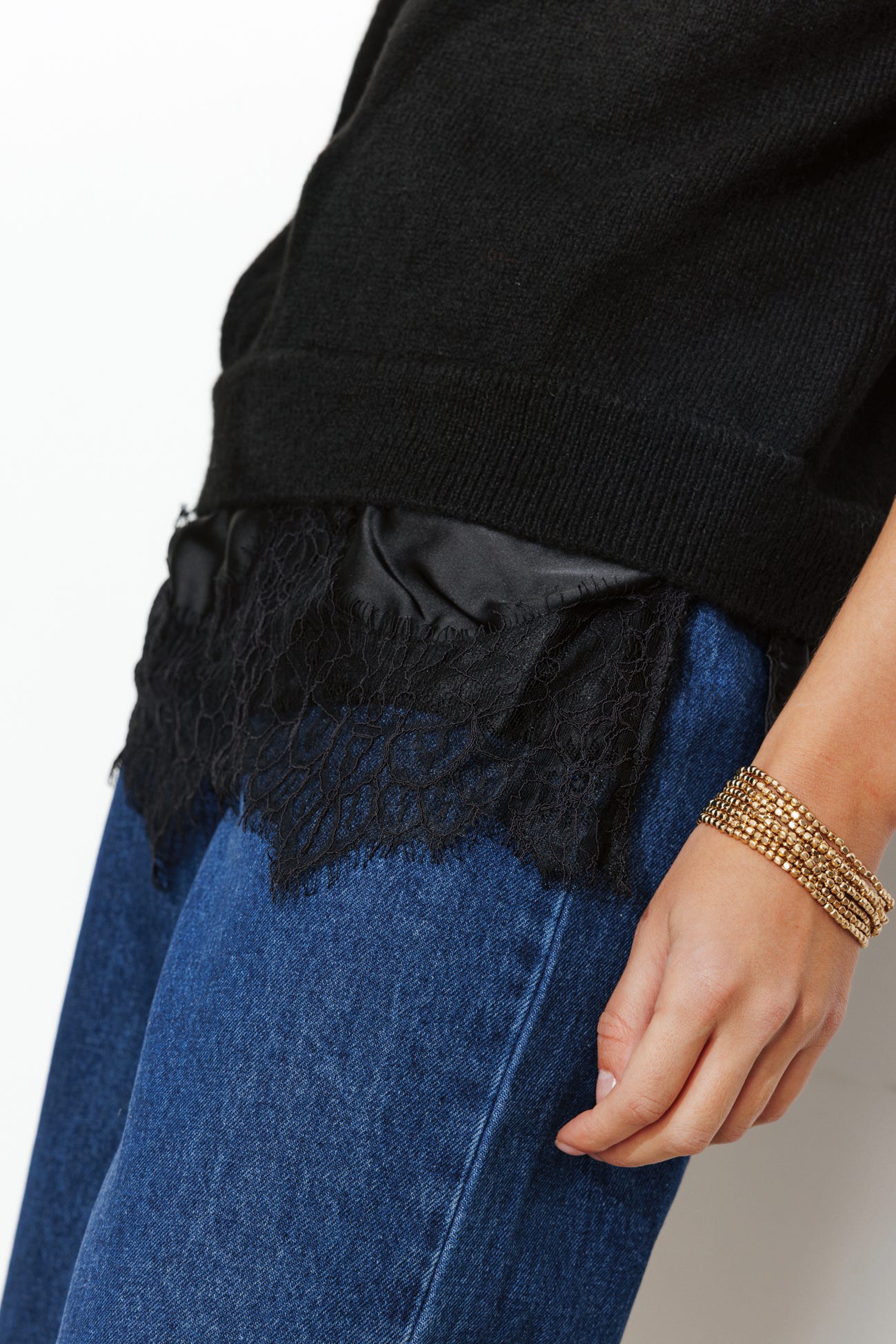 Pullover mit Spitzendetails