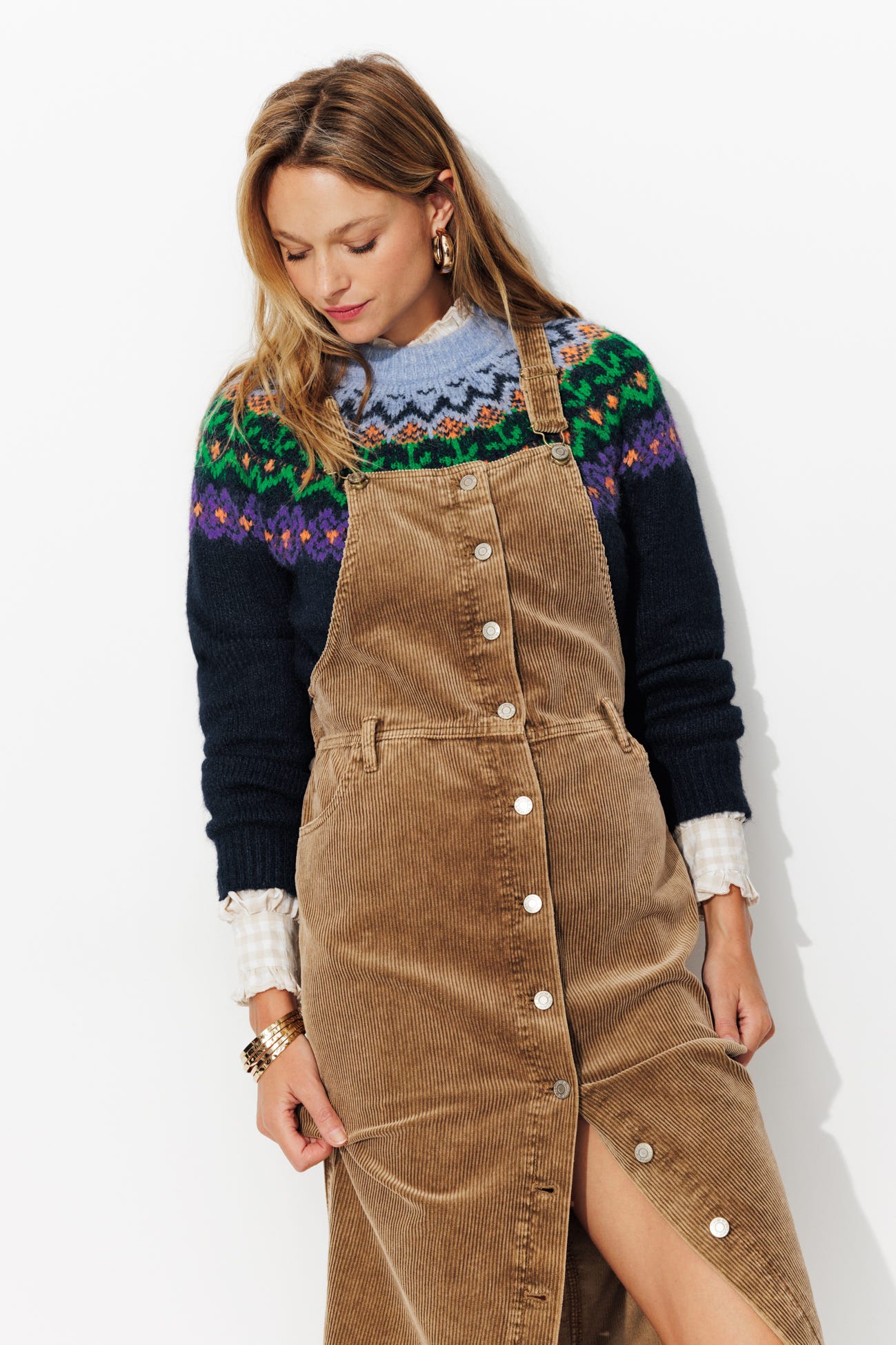 Pull jacquard col rond Femme