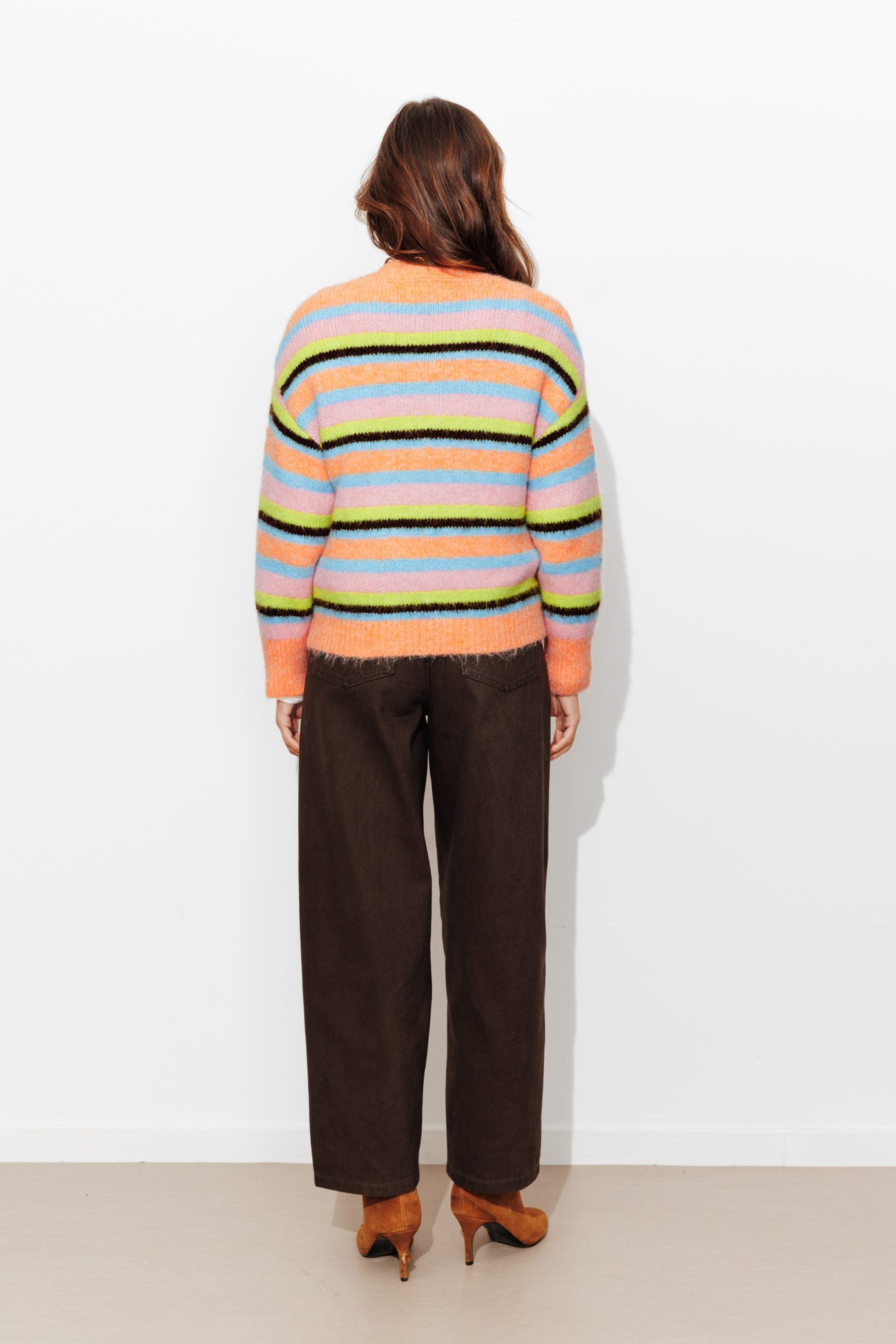 Pull rayé col rond Femme