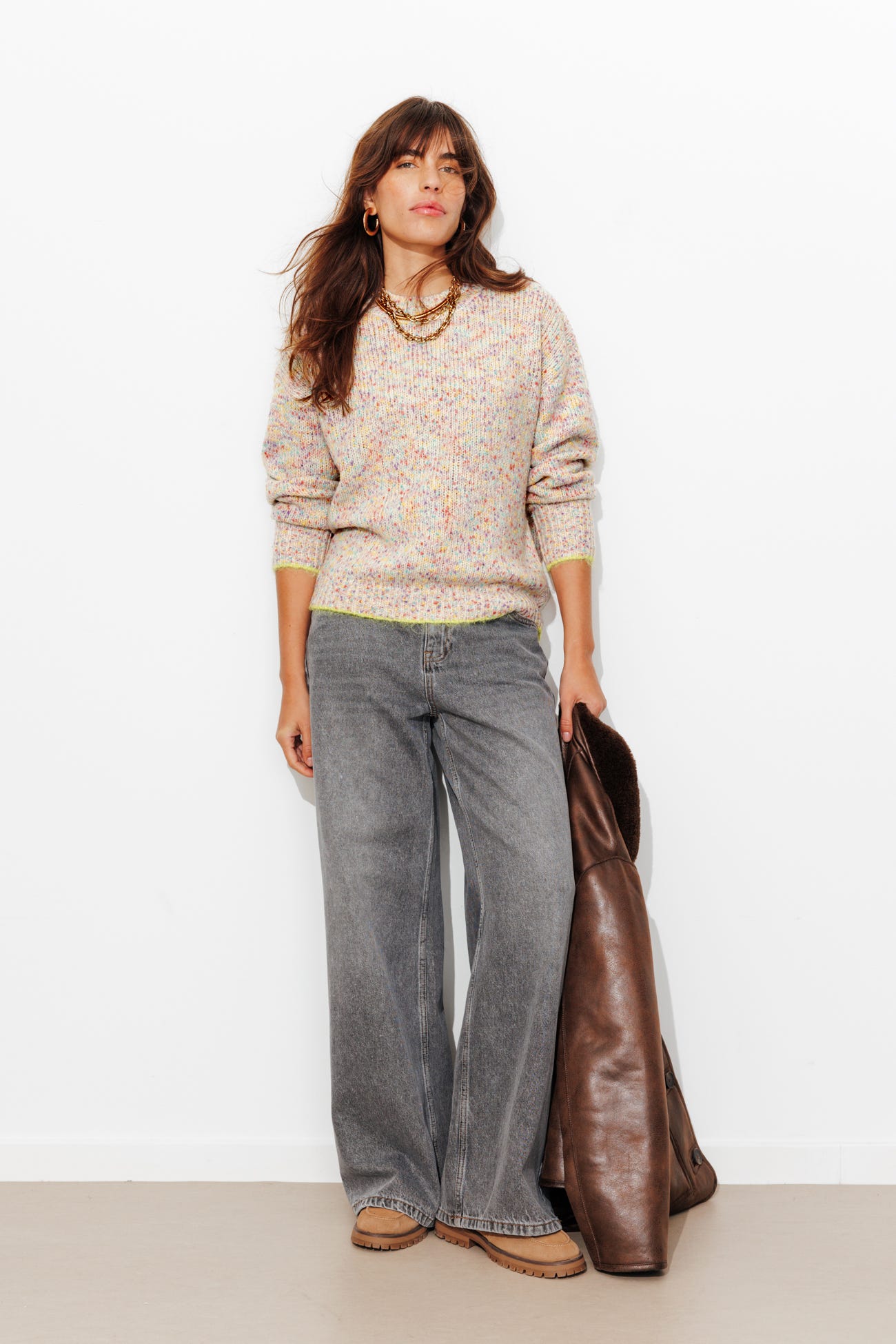 Pull oversize moucheté Femme