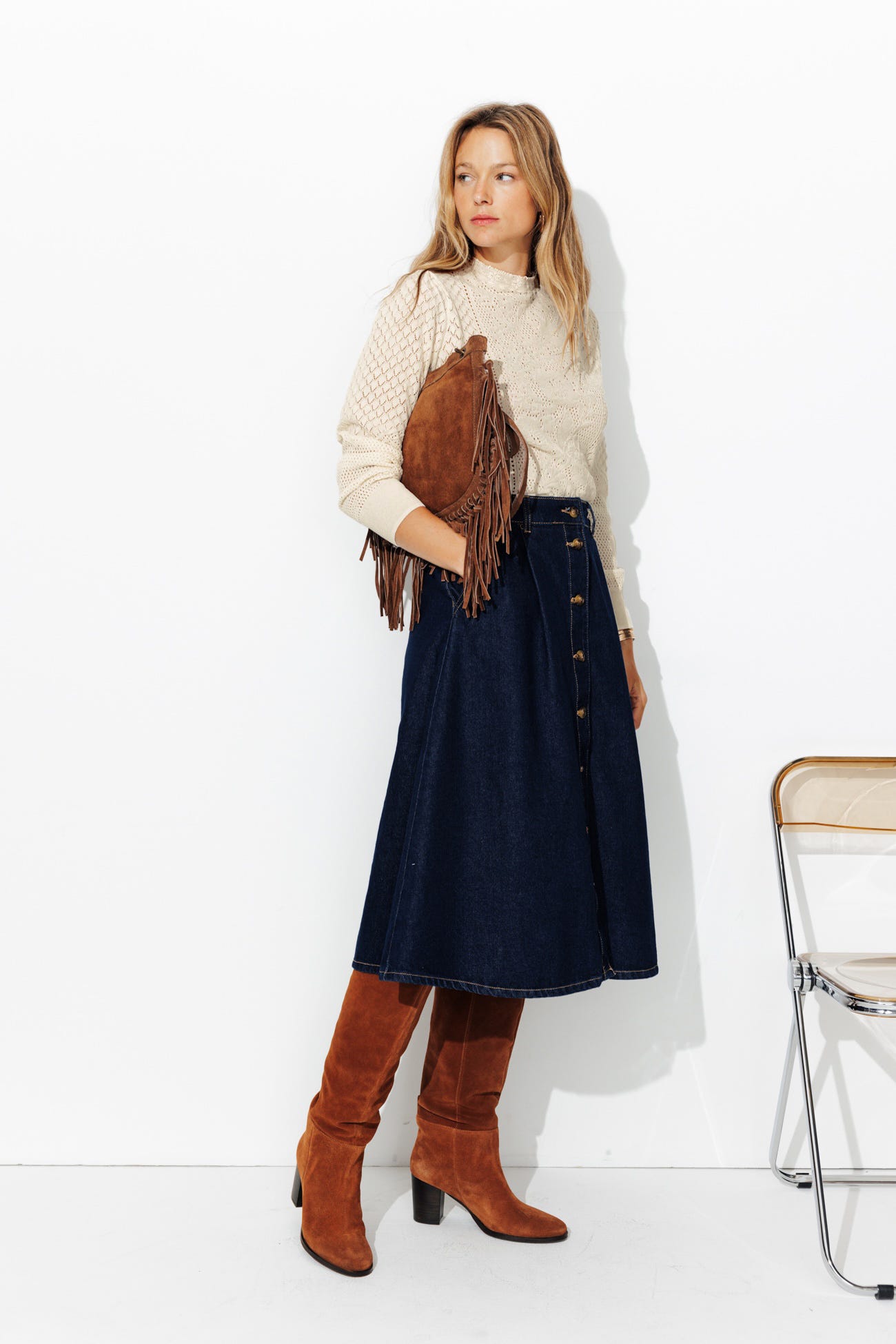 Pull fin ajouré Femme