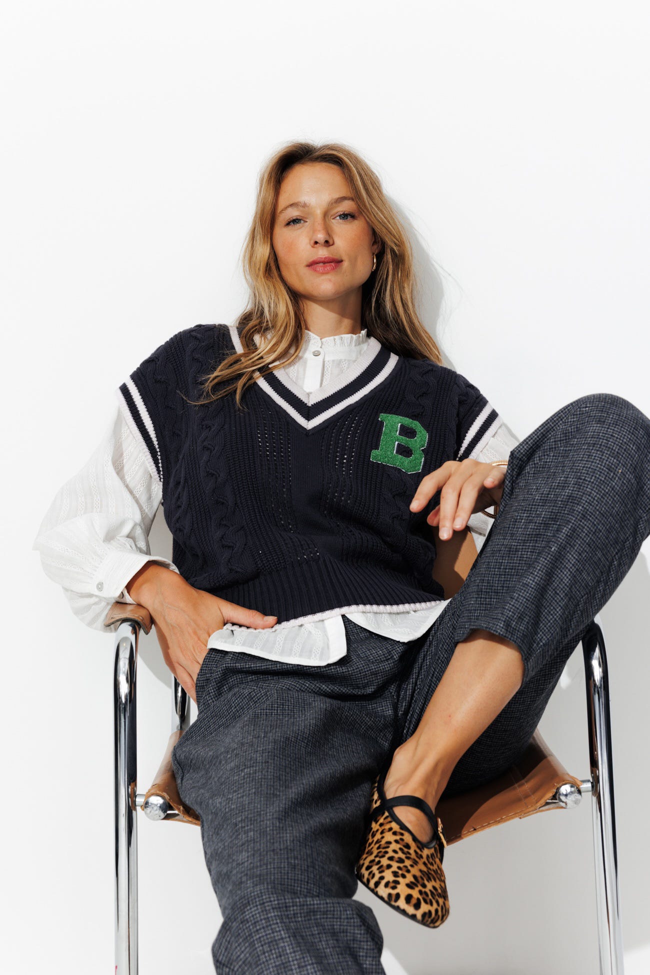 Pull torsadé sans manches