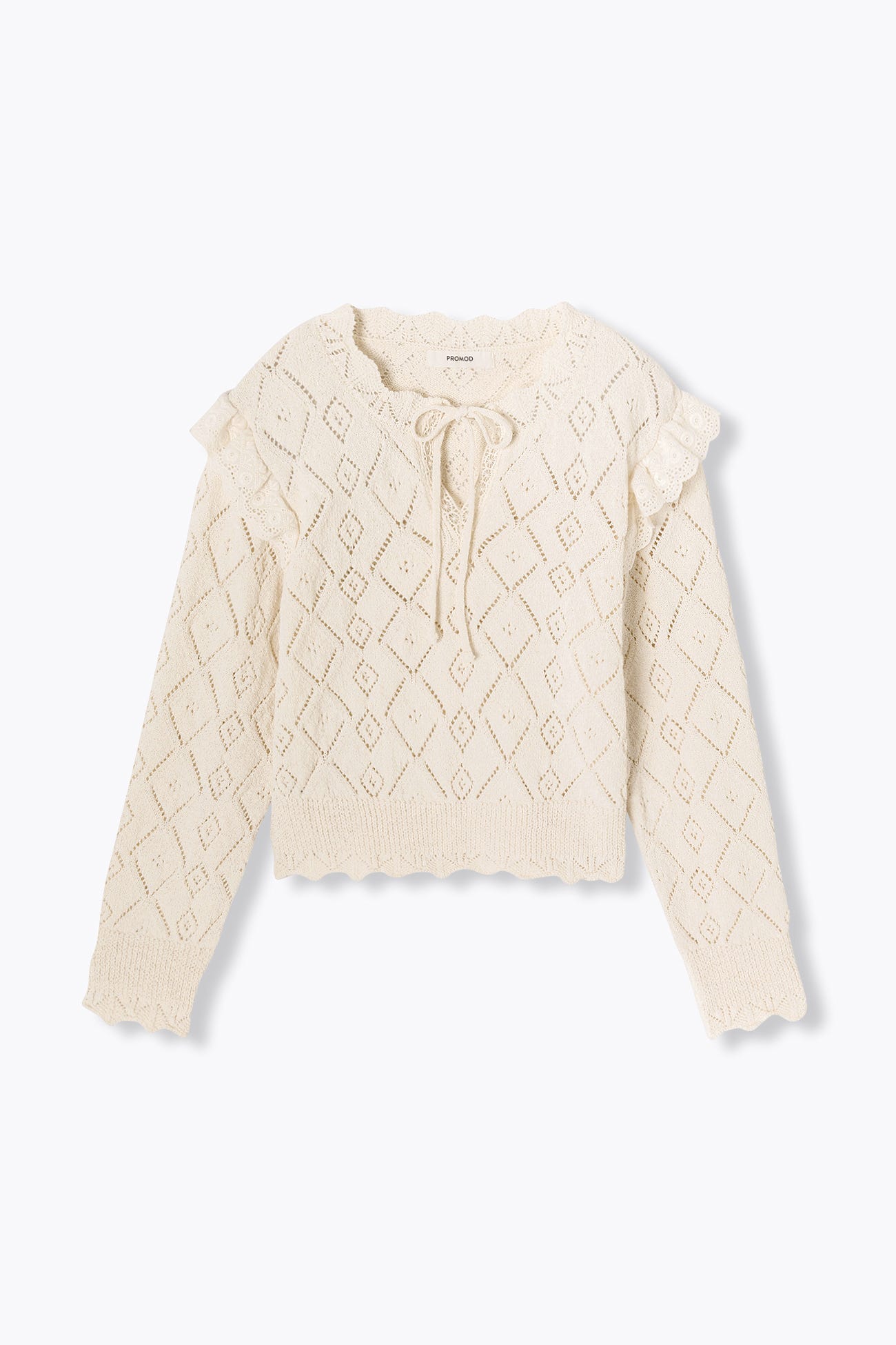 Pull ajouré volanté Femme