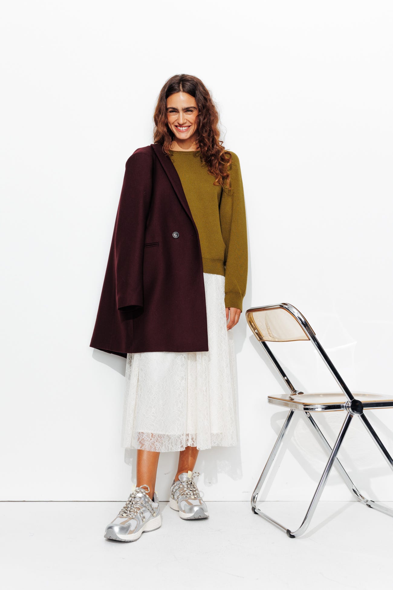 Pull uni col rond Femme