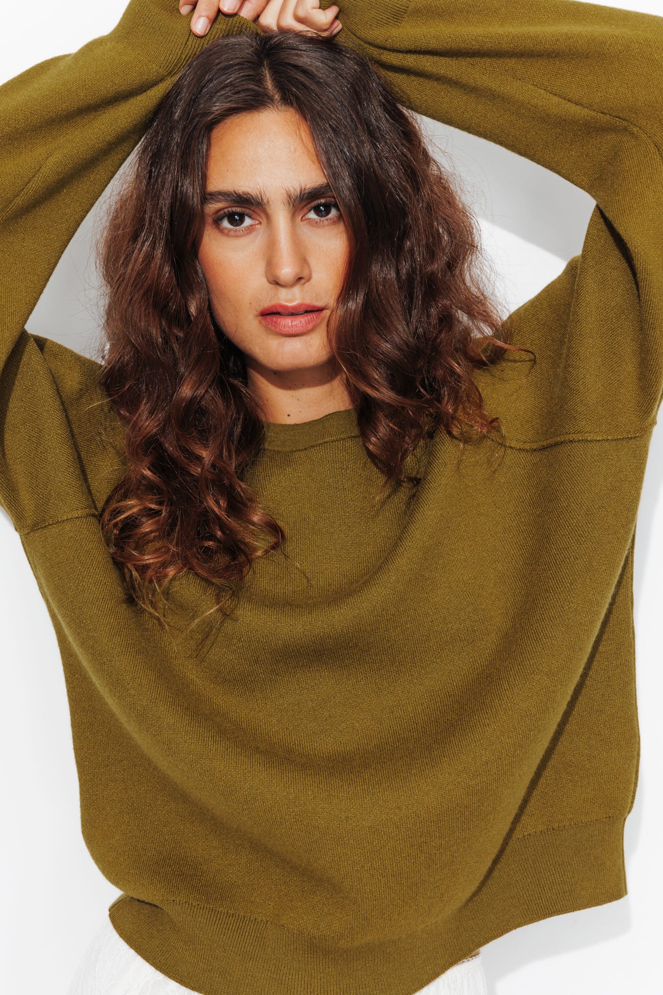 Pull uni col rond Femme