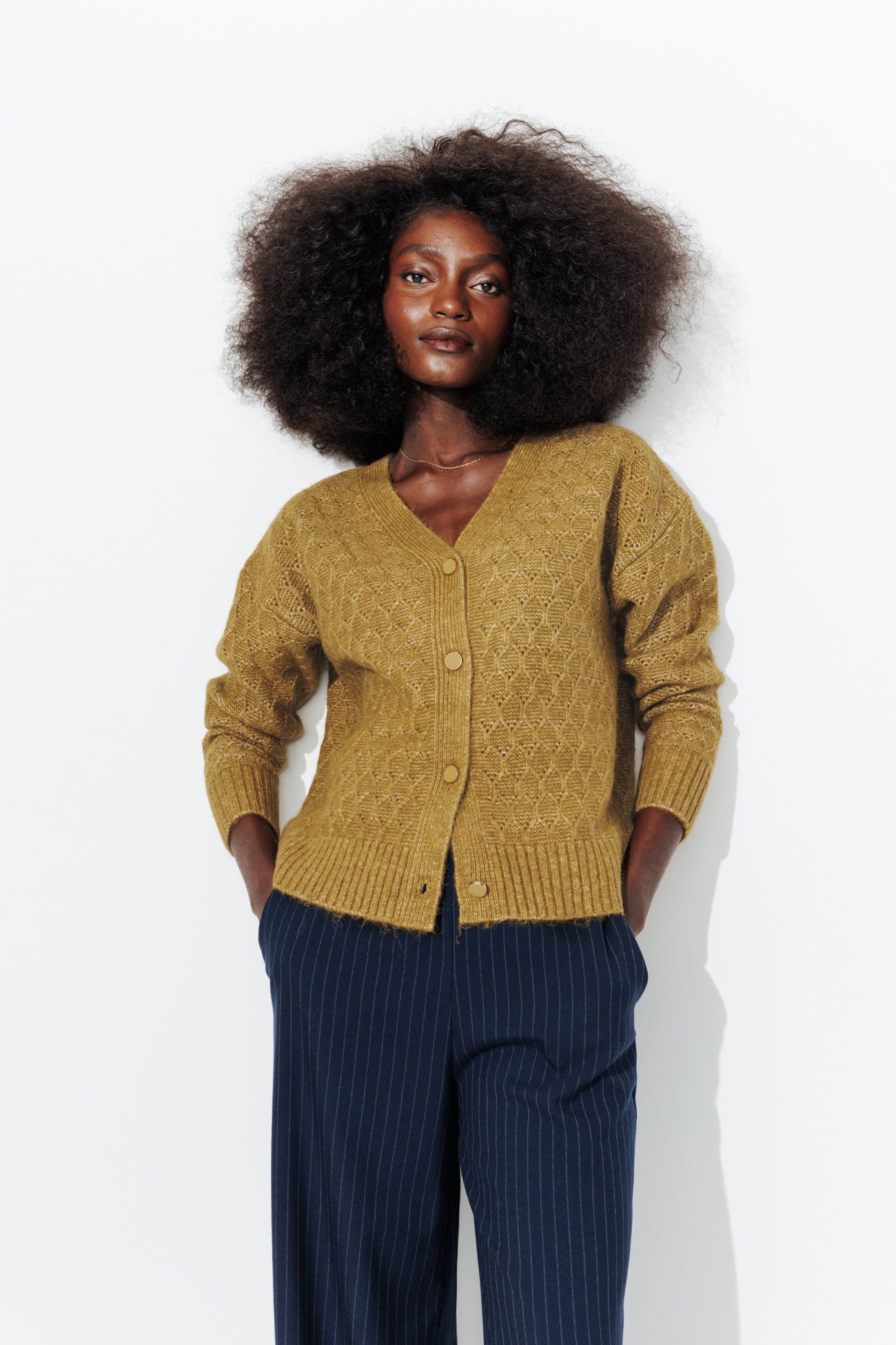 Cardigan torsadé recto-verso