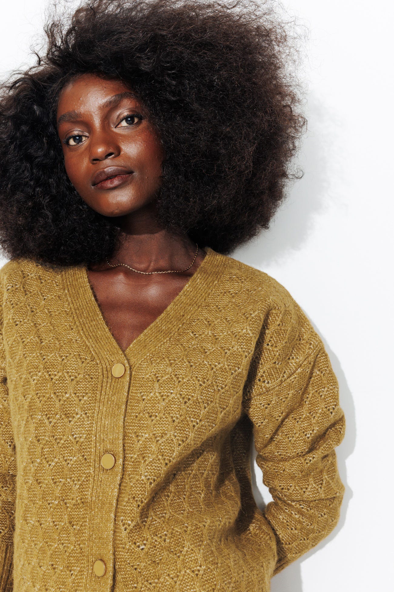 Cardigan torsadé recto-verso