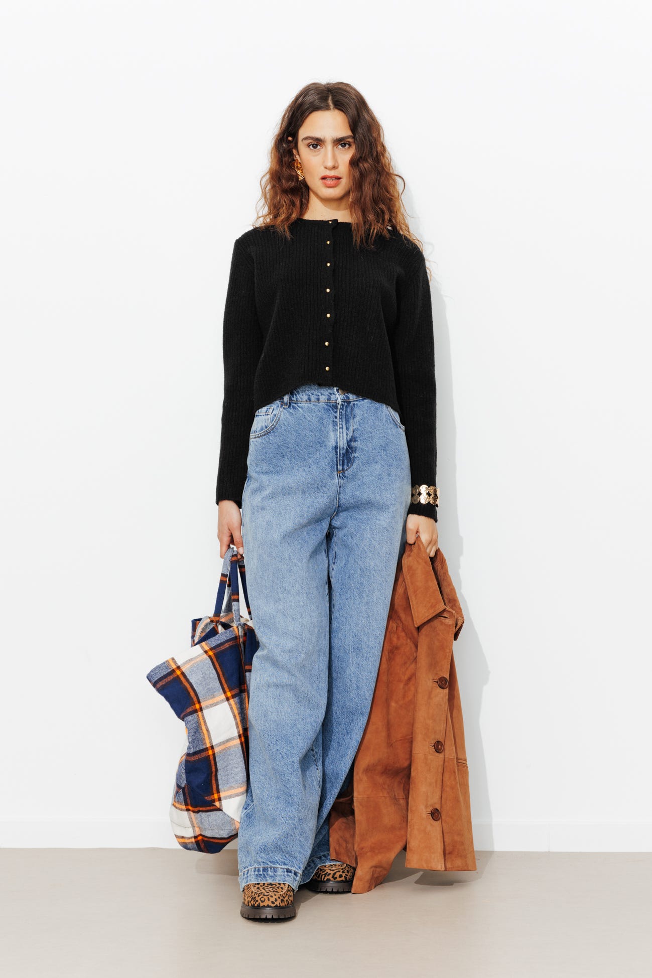 Cardigan corto a costine