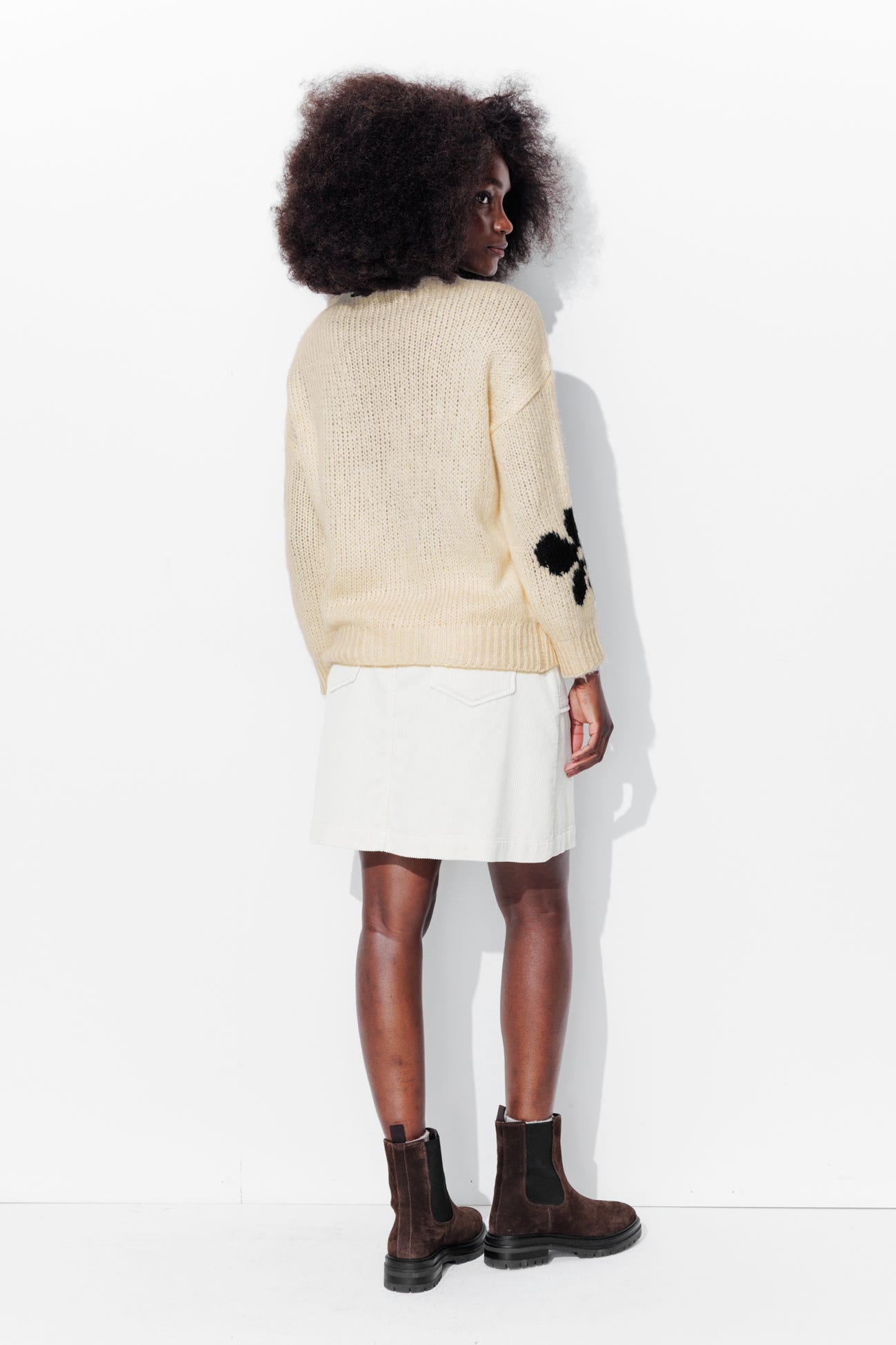 Pull à fleurs Femme