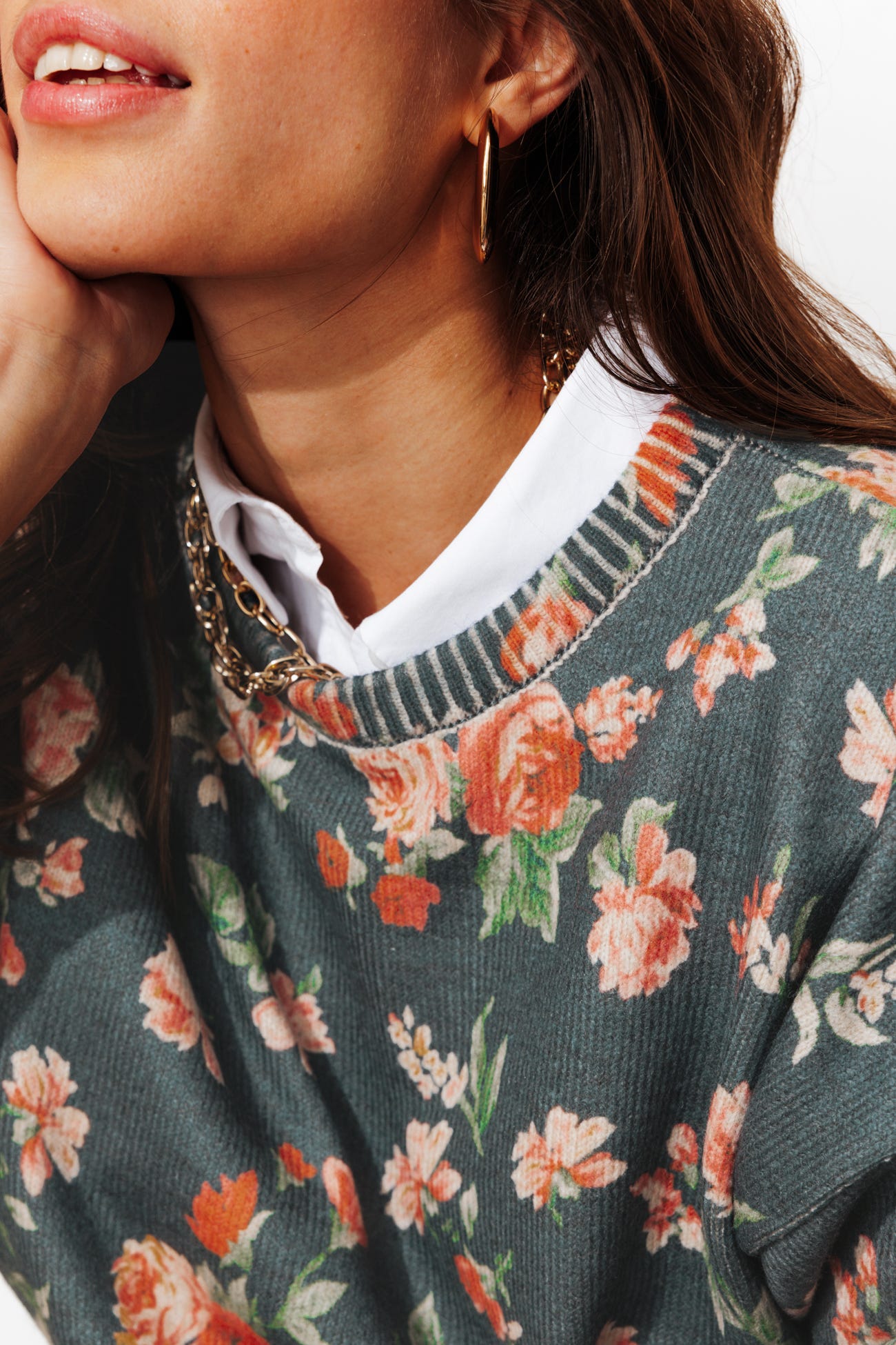 Pull à fleurs Femme