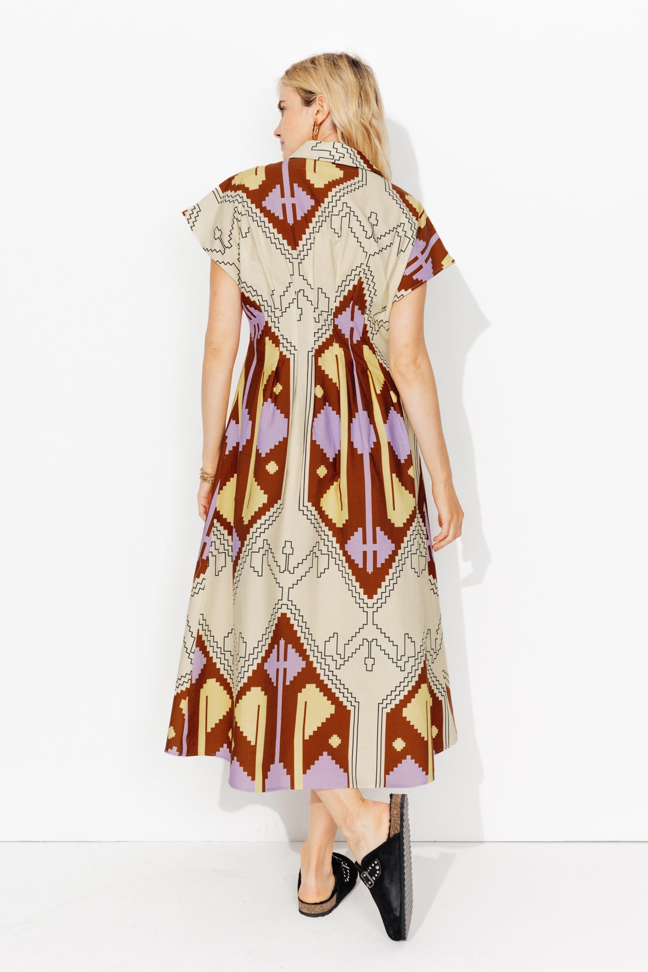 Longue robe-chemise imprimée