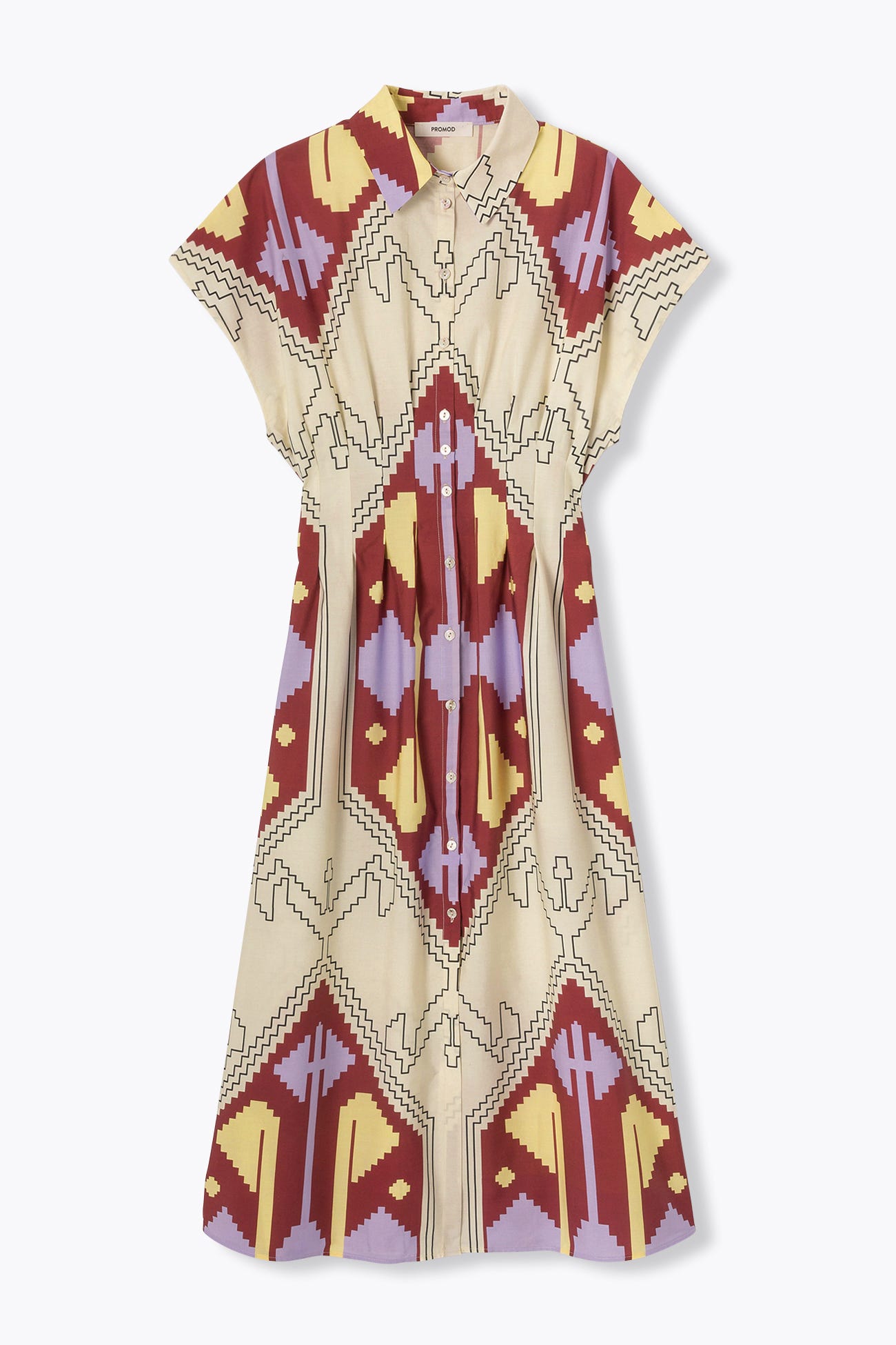 Longue robe-chemise imprimée