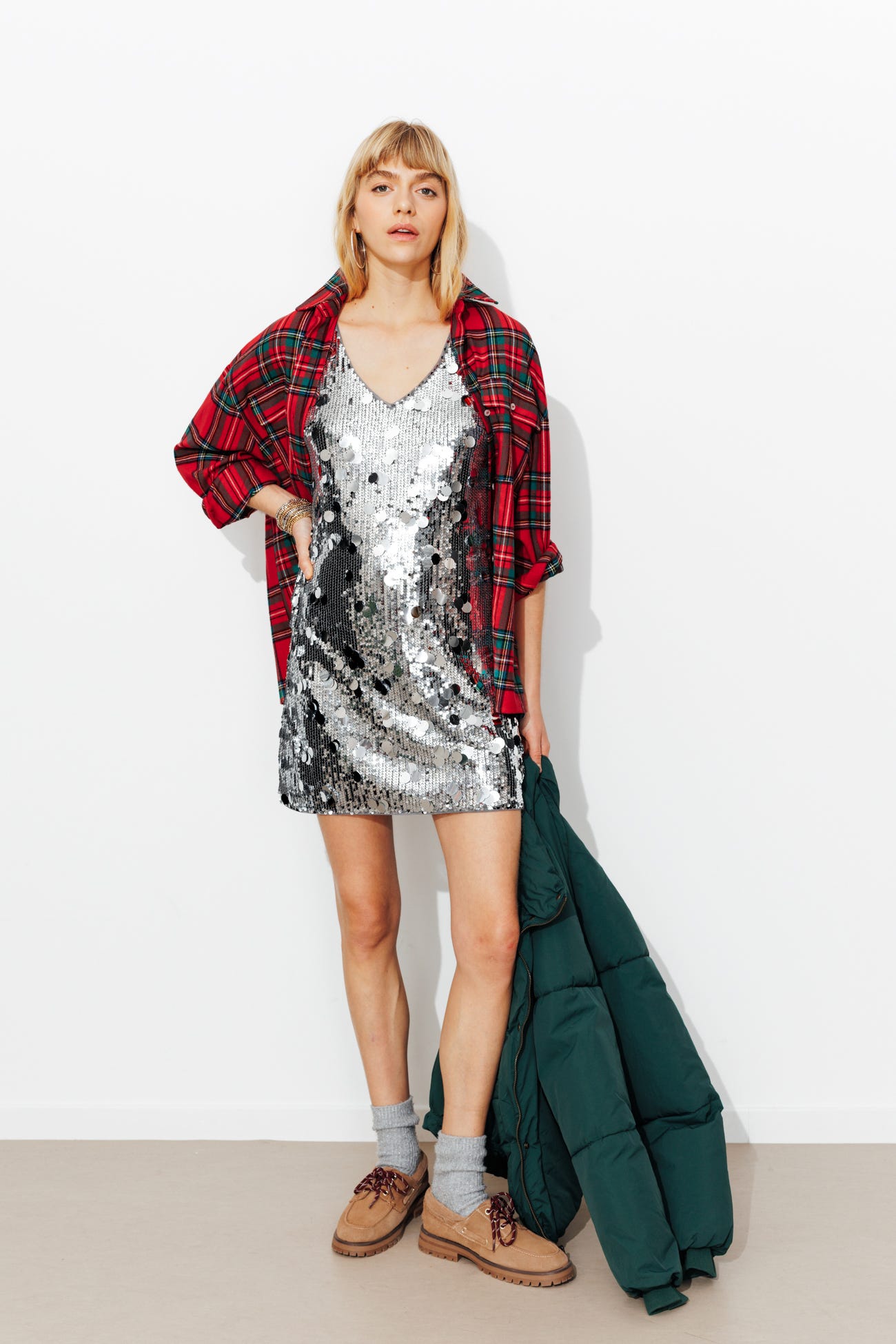 Robe courte à paillettes