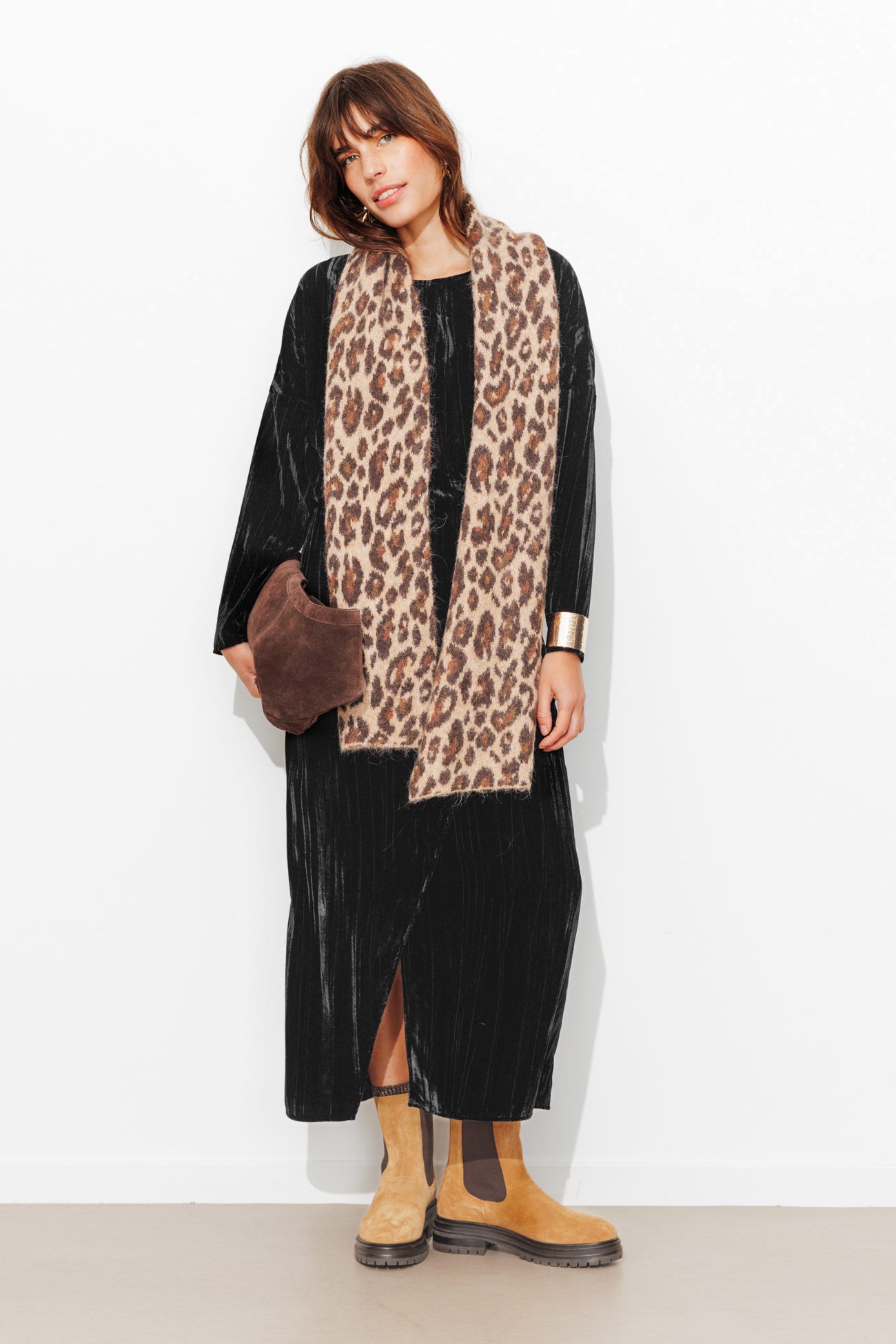 Robe en panne de velours Femme