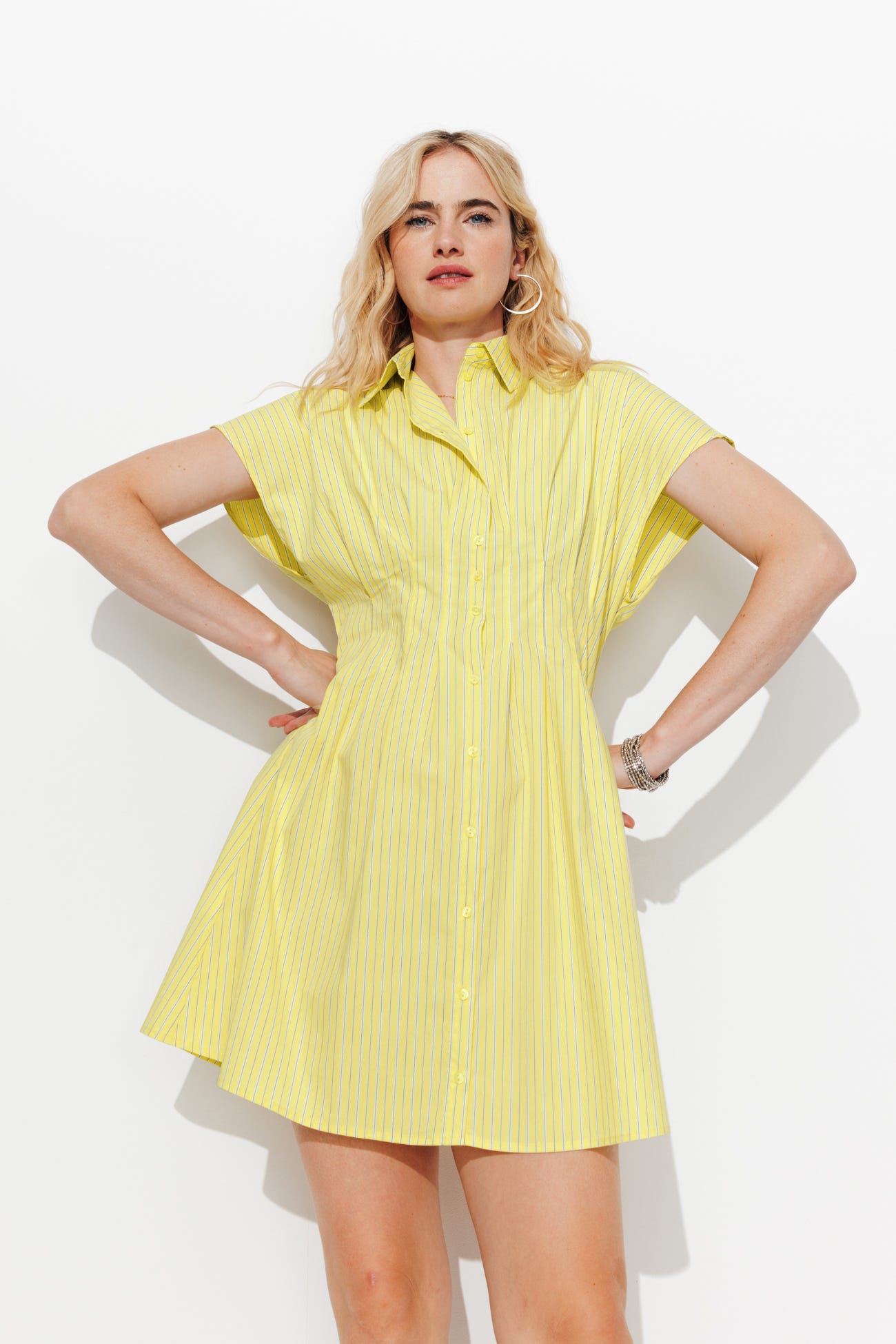 Robe-chemise rayée éco-conçue