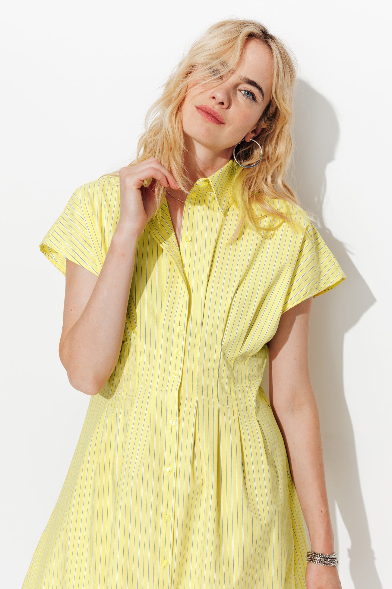 Robe-chemise rayée éco-conçue
