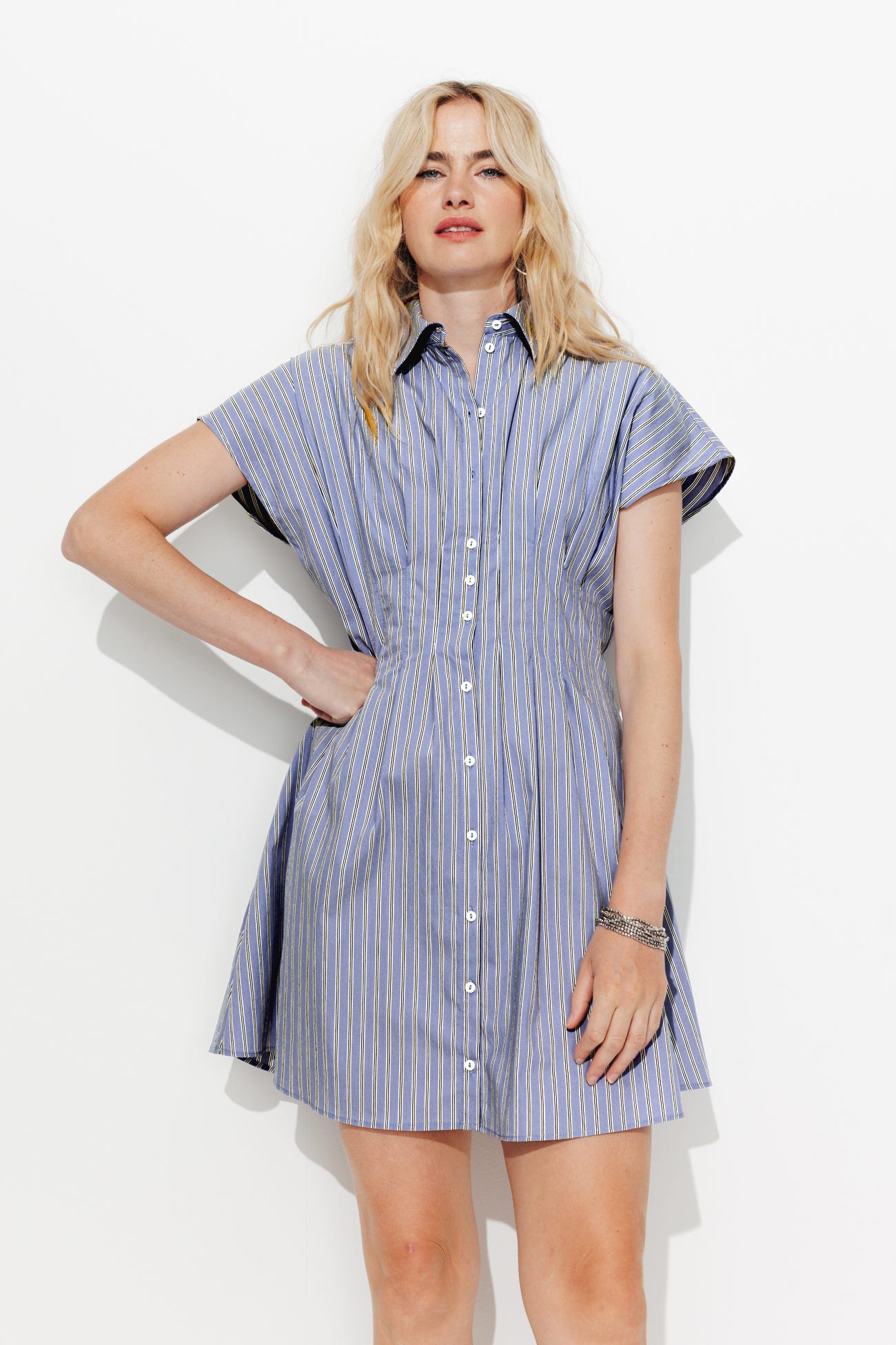 Robe-chemise rayée éco-conçue