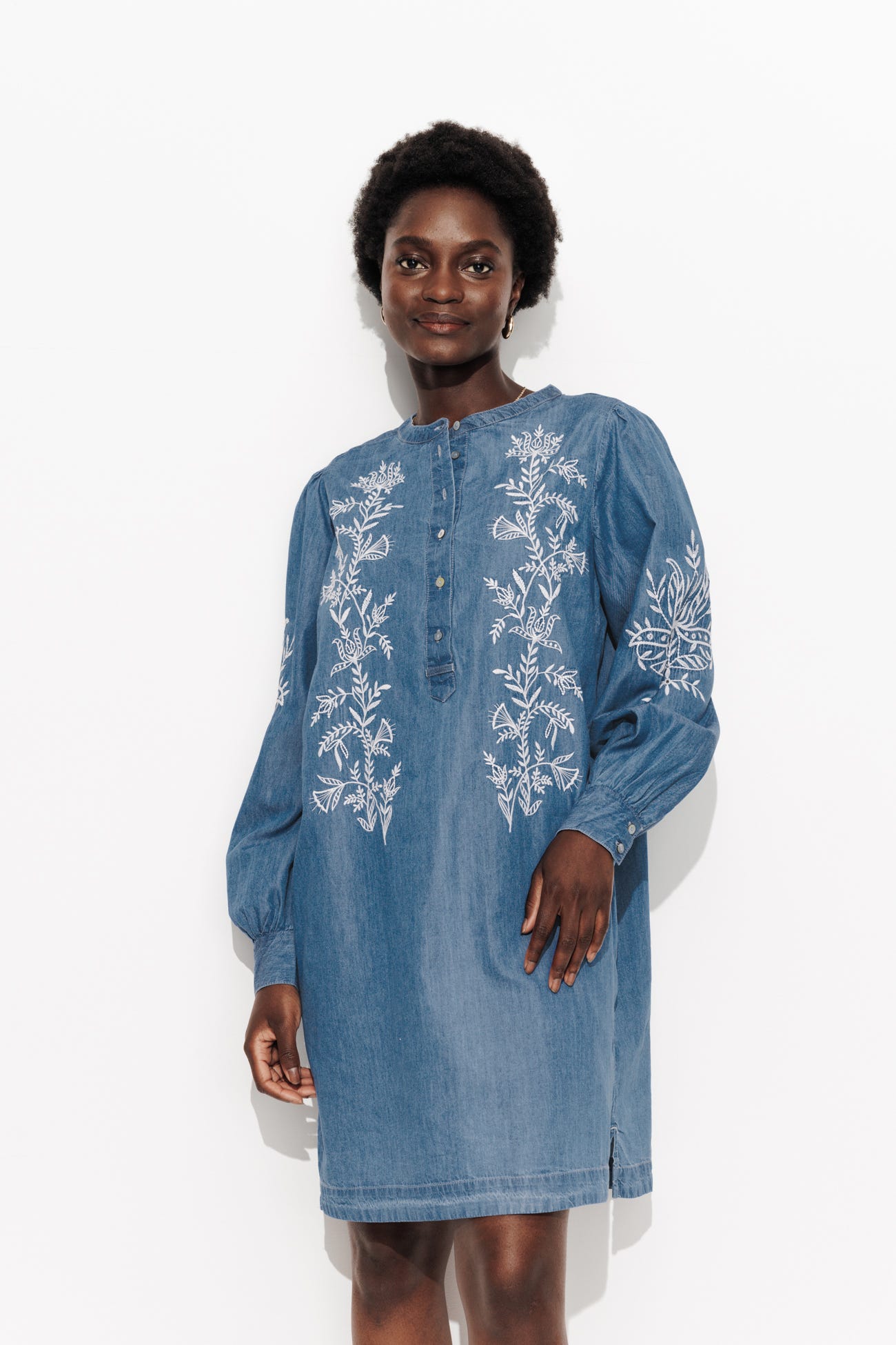 Robe-tunique brodée Femme