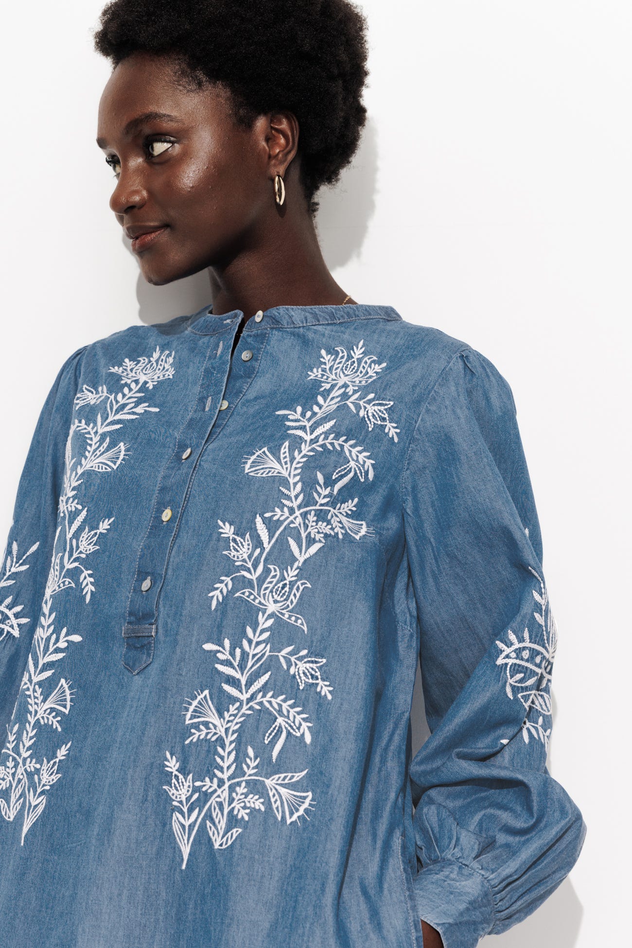 Robe-tunique brodée Femme