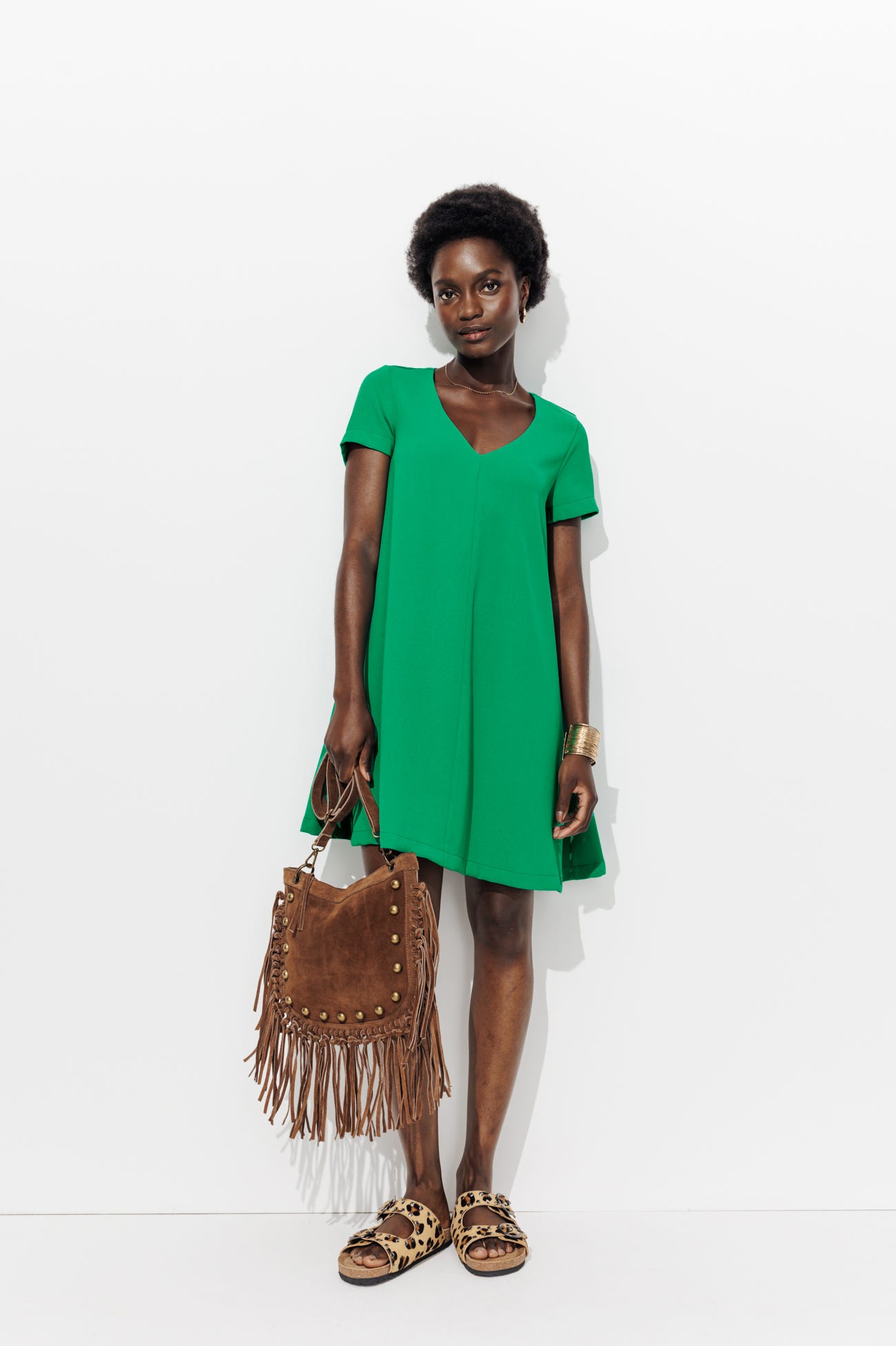 Robe courte unie éco-conçue