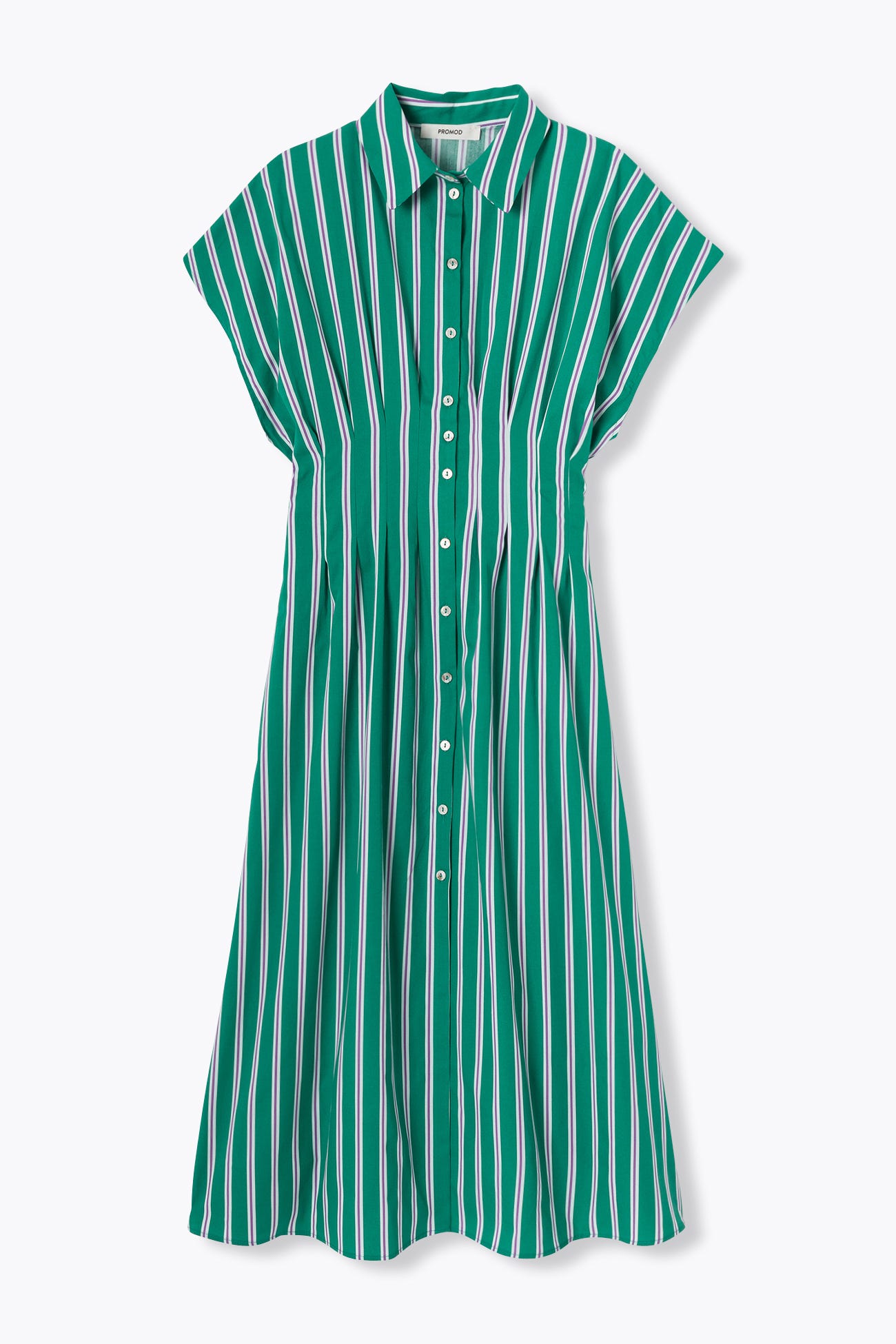 Longue robe-chemise rayée