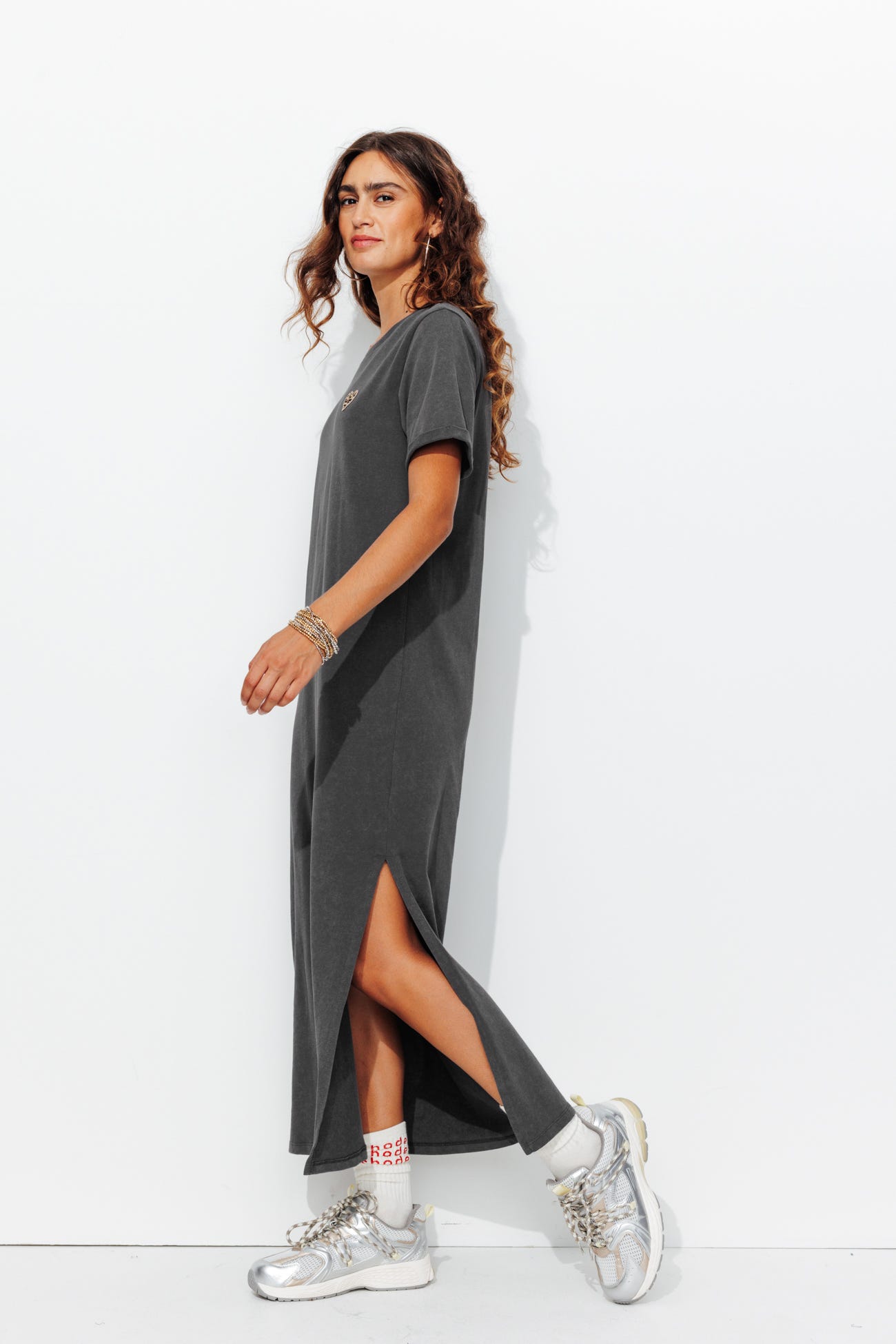 Robe t-shirt coeur léopard