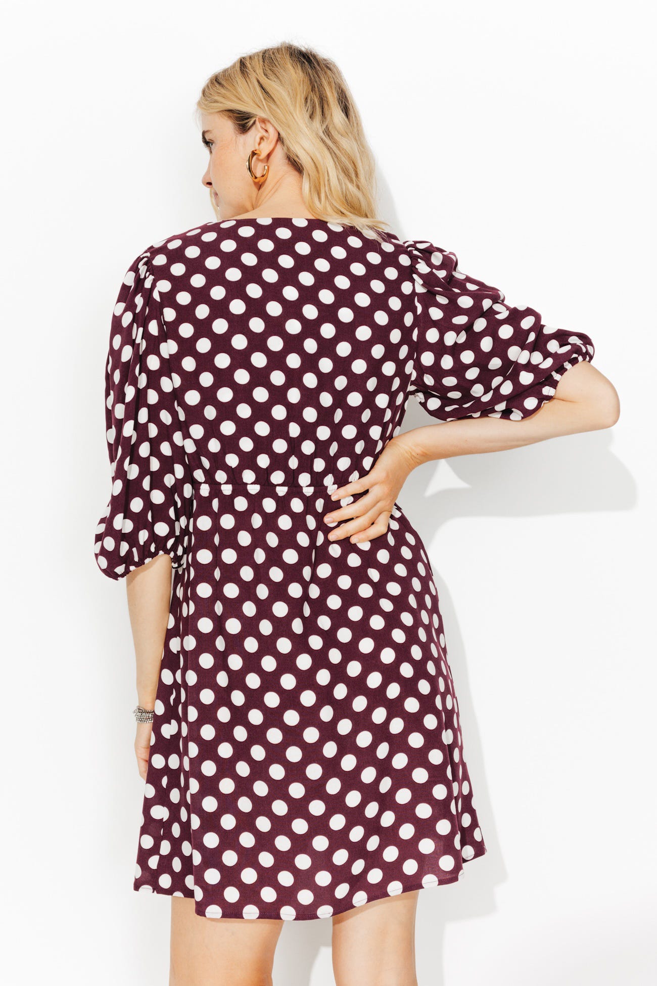 Robe courte à pois Femme