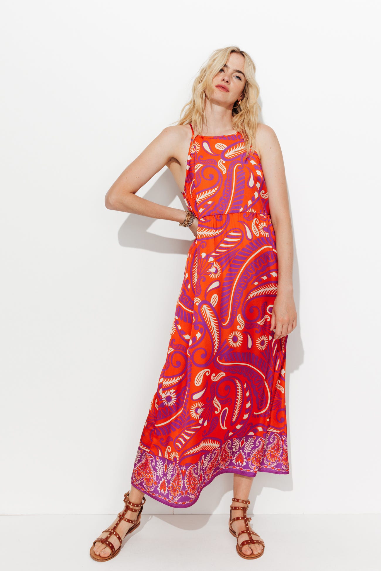 Robe à bretelles en satin