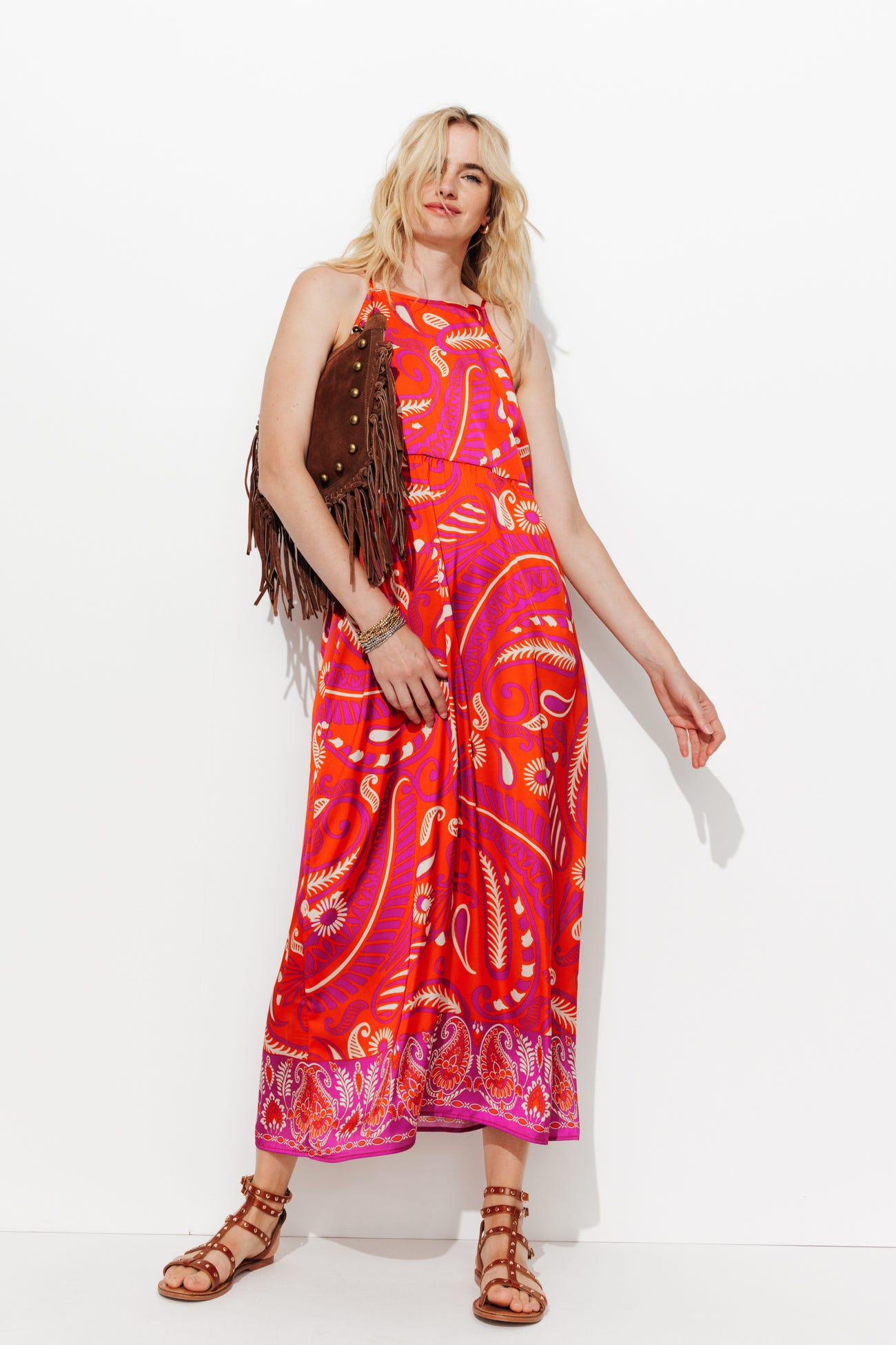 Robe à bretelles en satin
