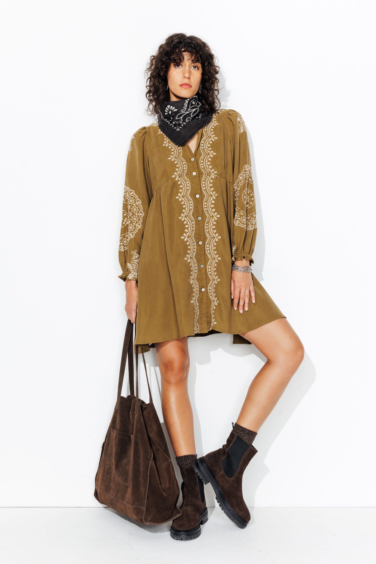 Short embroidered dress