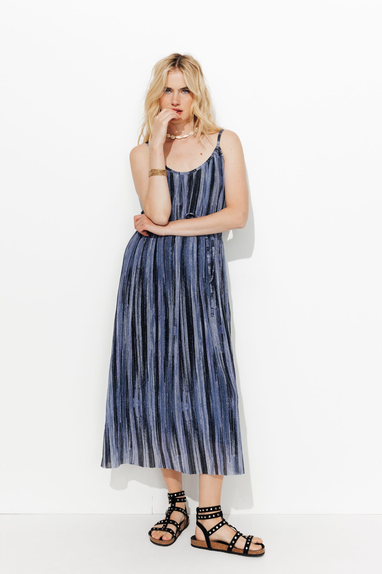 Robe midi à paillettes Femme