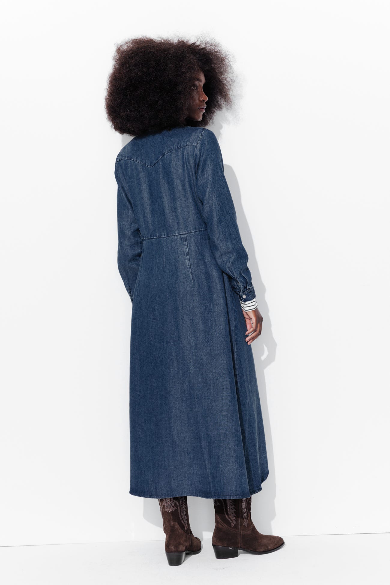 Jeans-Hemdblusenkleid