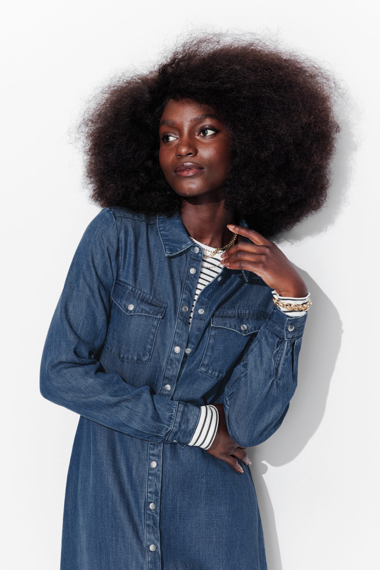 Jeans-Hemdblusenkleid