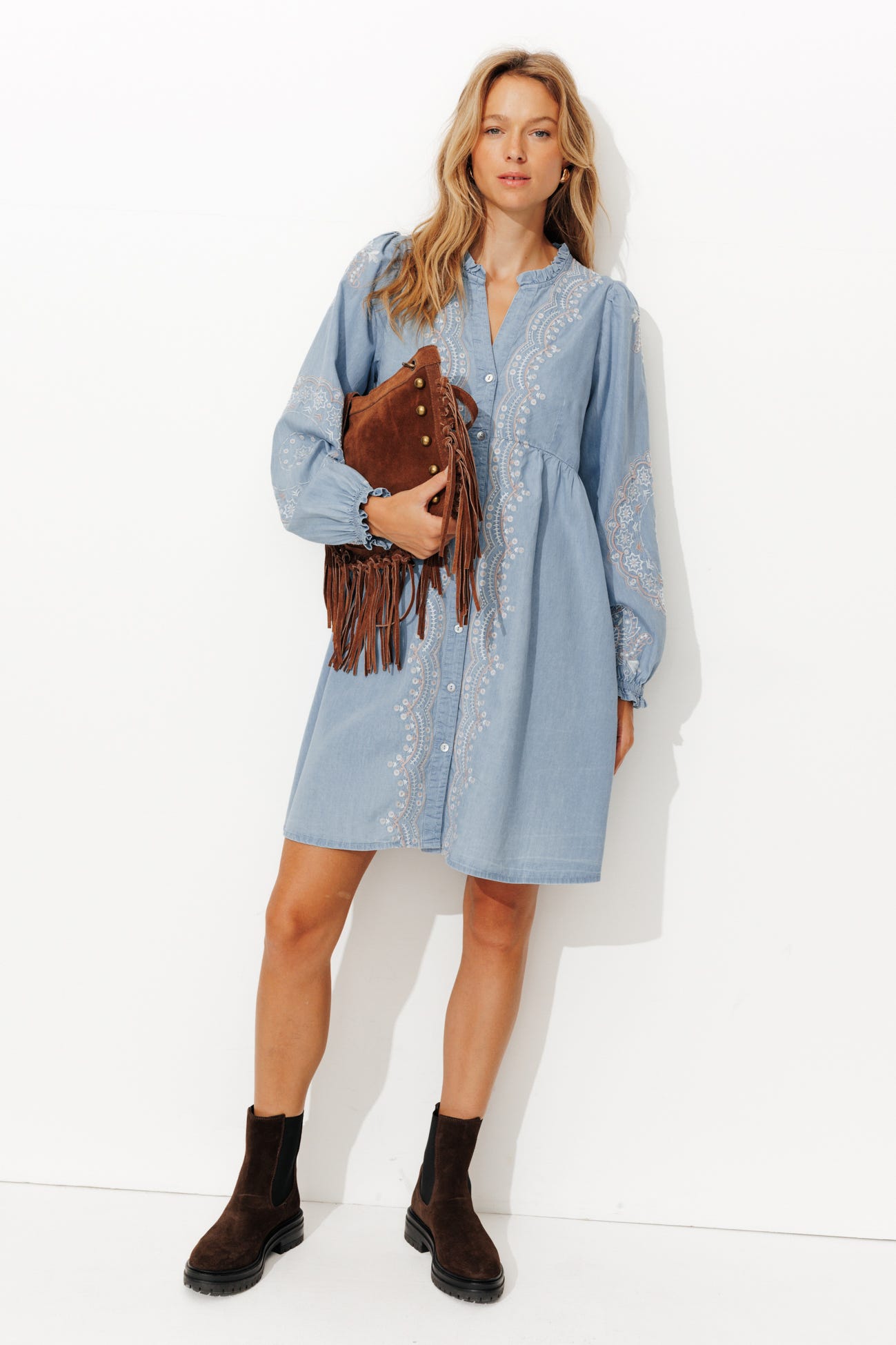 Short embroidered dress