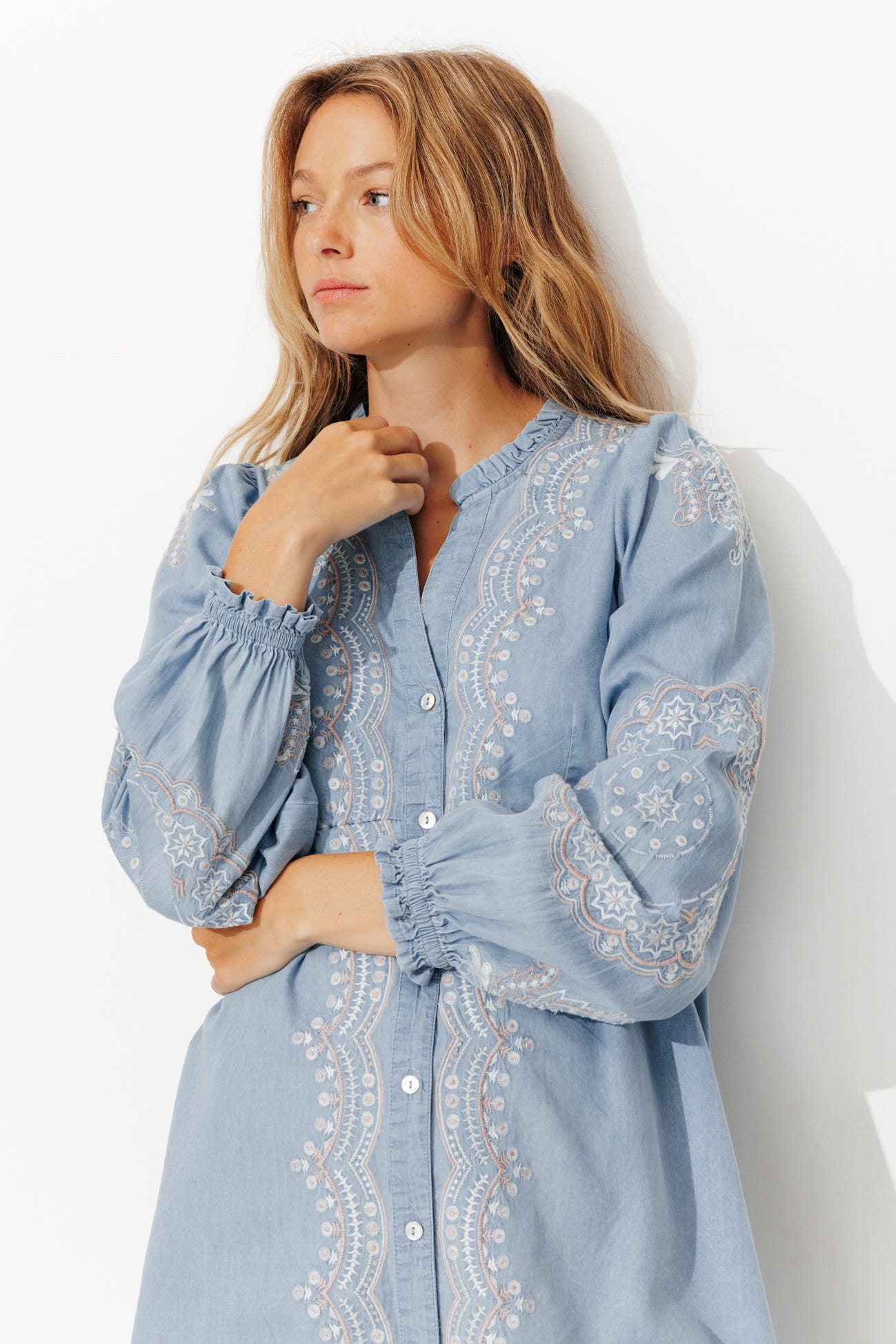 Short embroidered dress