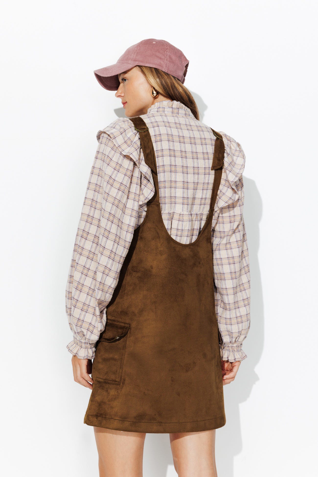 Robe en velours peau de pêche