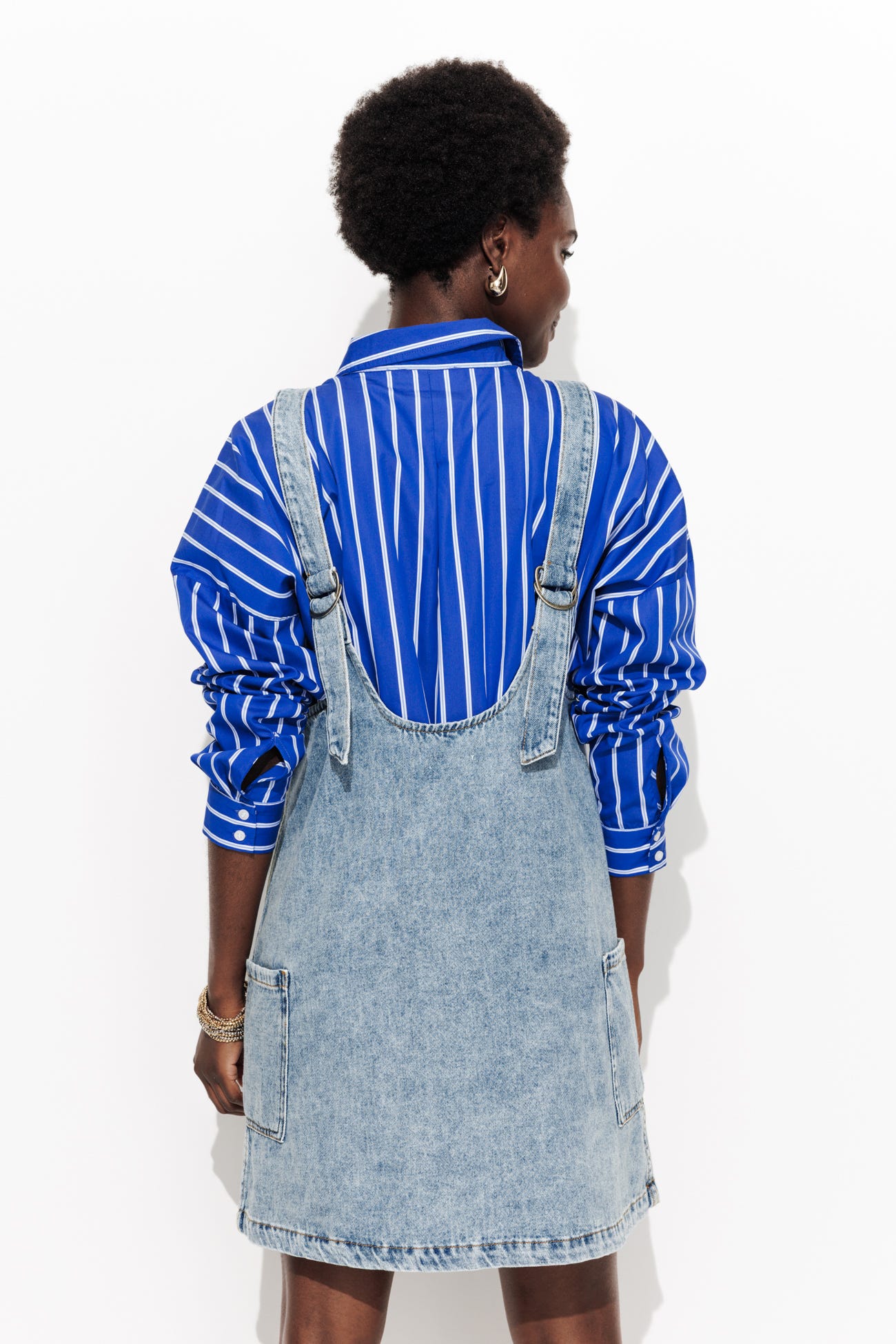 NINA denim dungaree dress