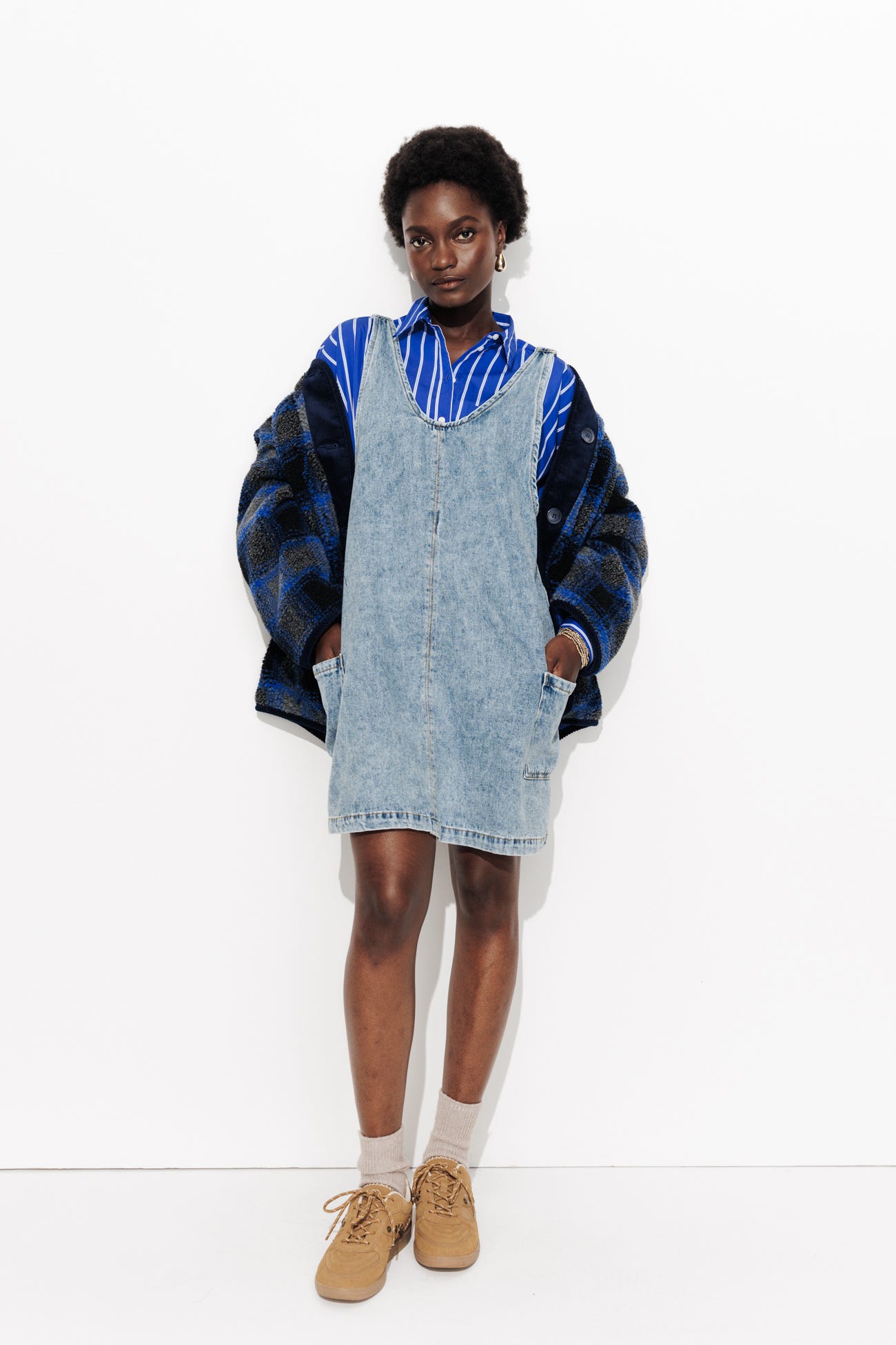 NINA denim dungaree dress