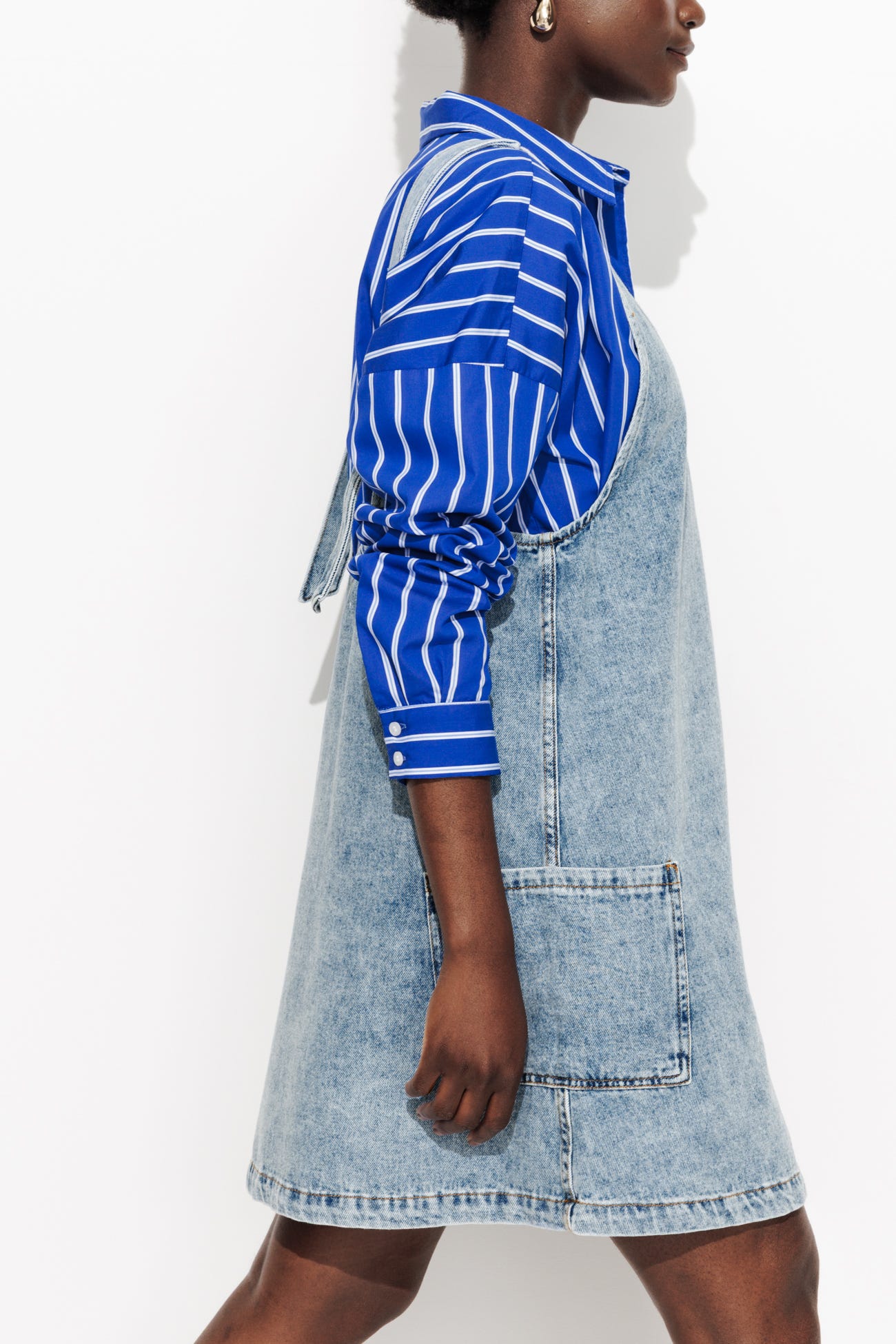 NINA denim dungaree dress