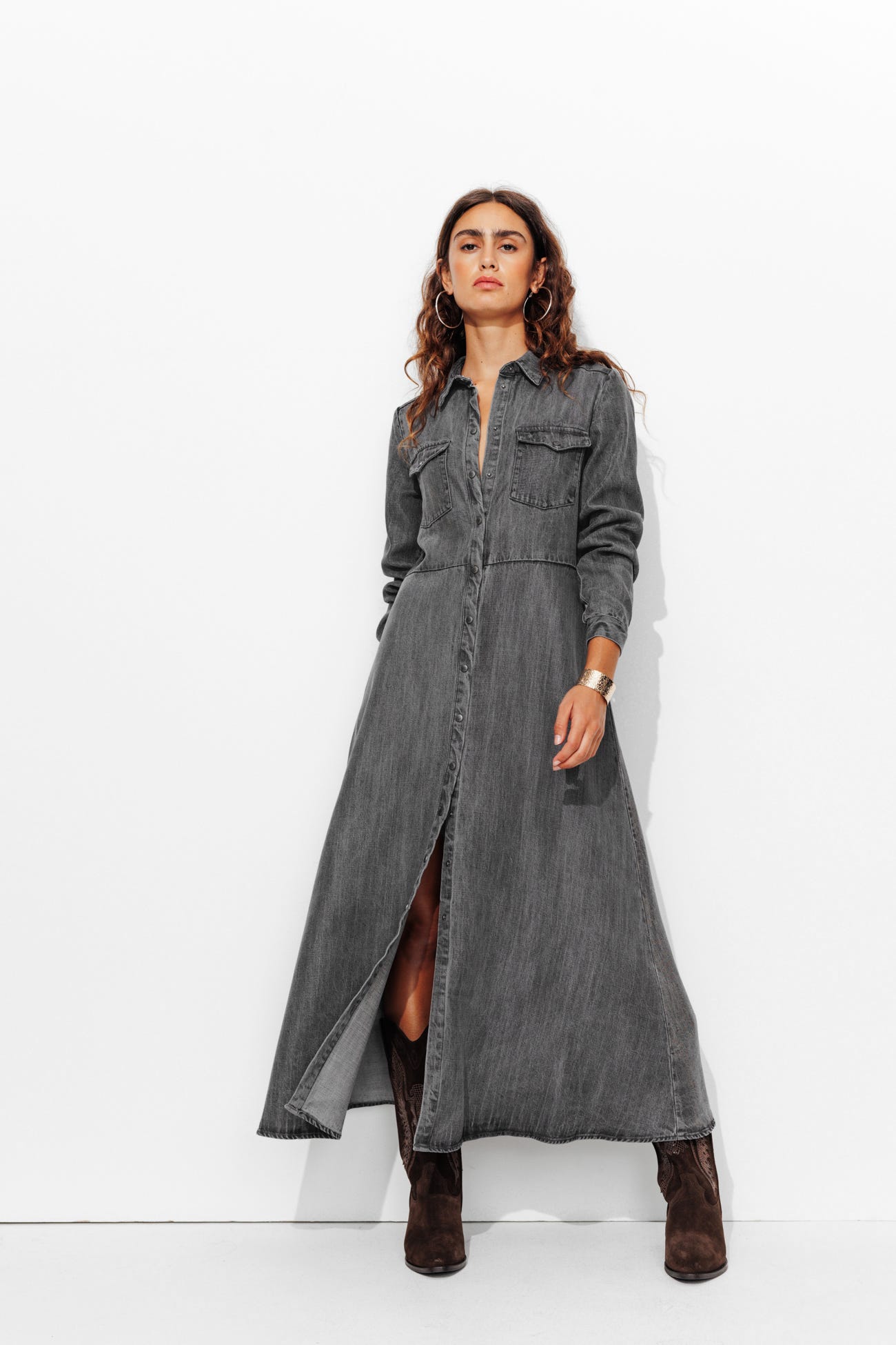 Denim shirtdress