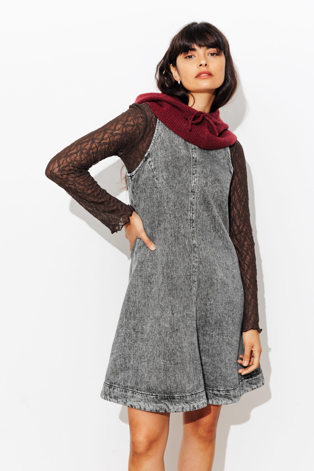 Robe courte trapèze en jean