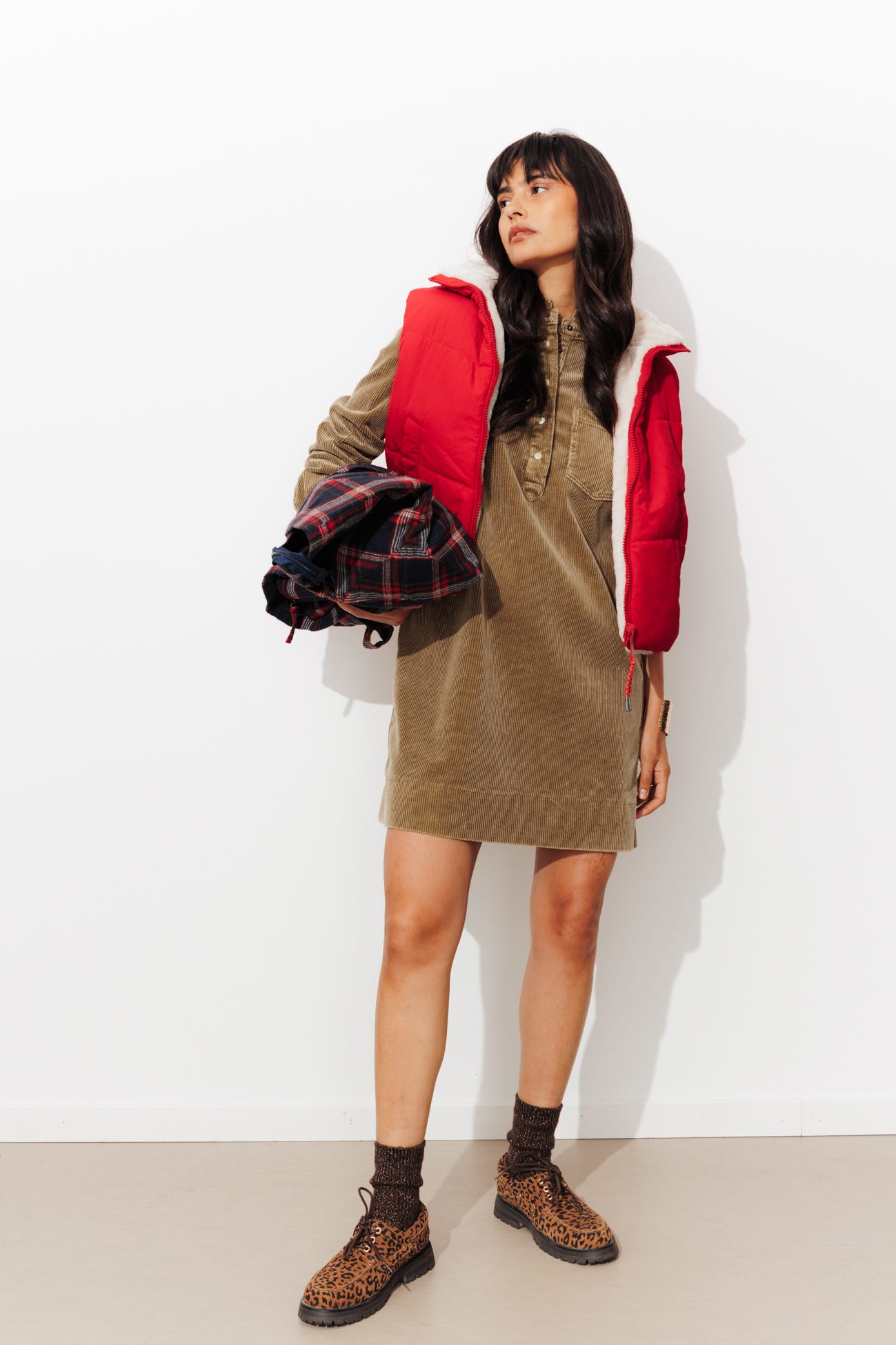 Short corduroy dress