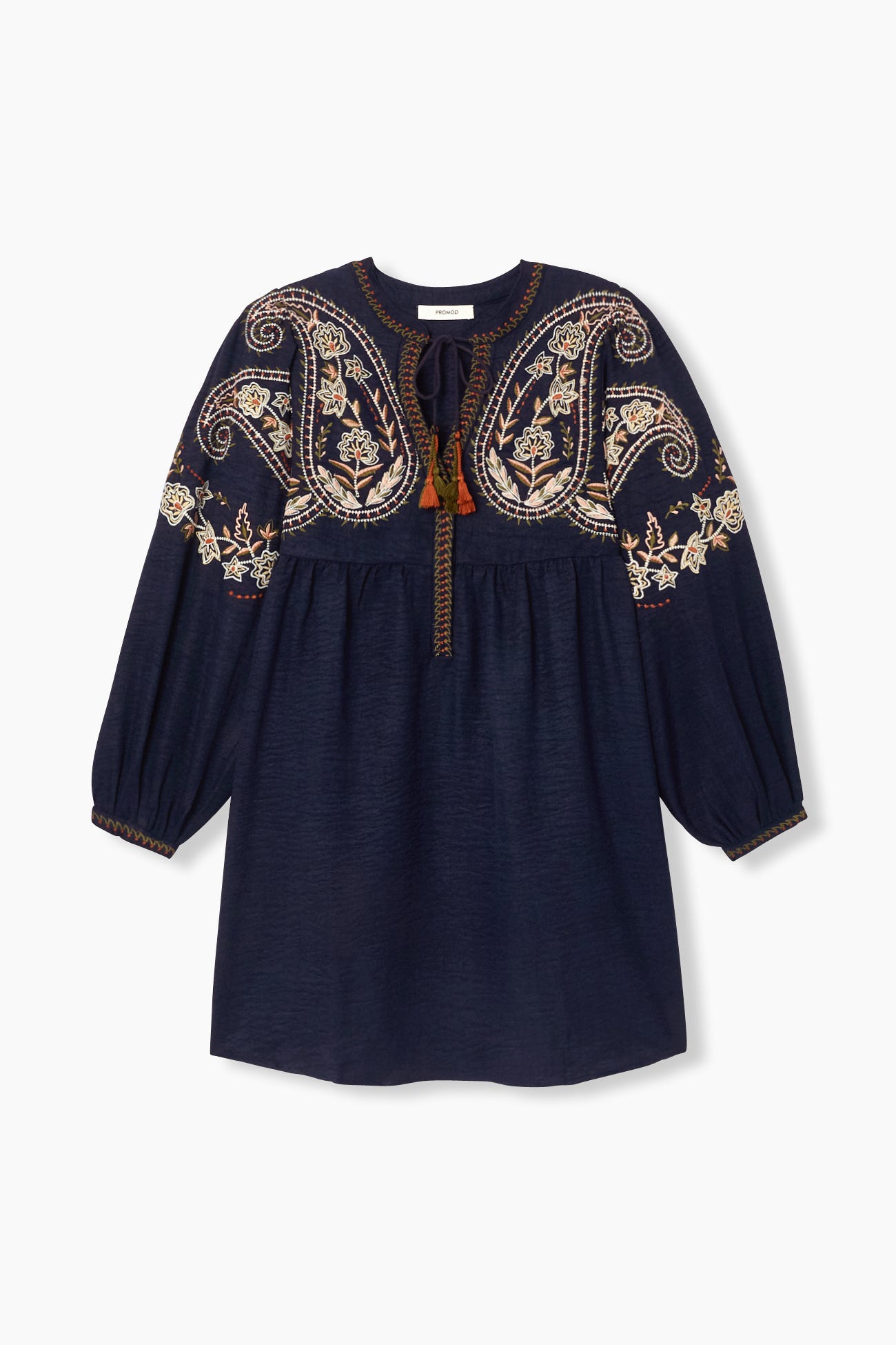 Robe évasée brodée Femme