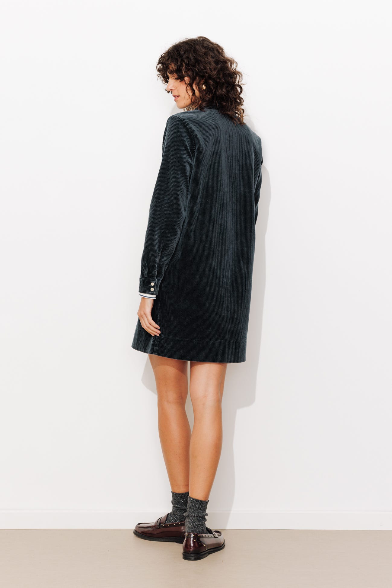 Vestido corto de pana