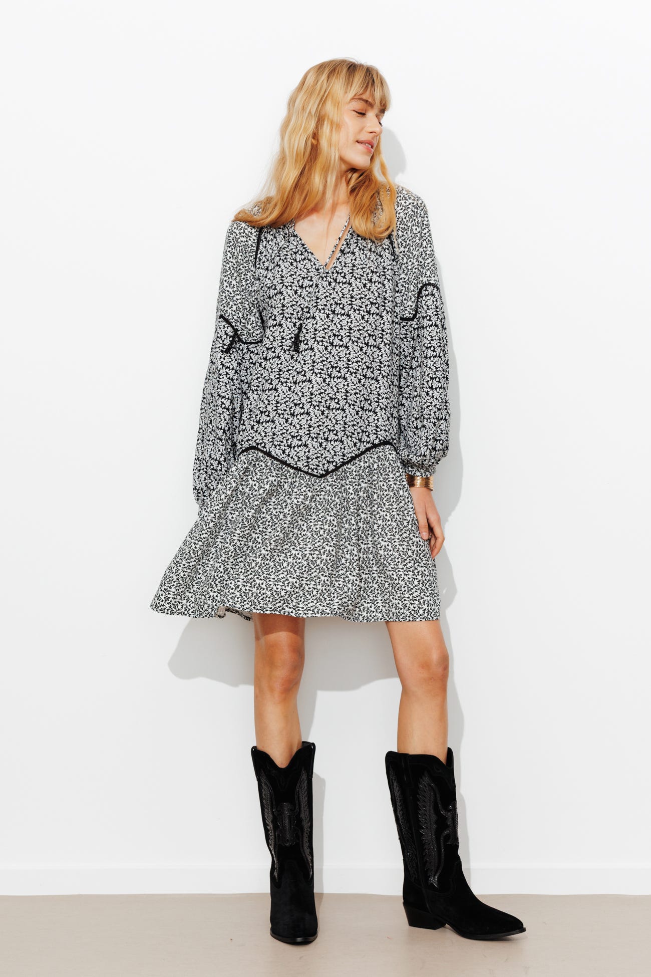 Robe courte imprimée Femme